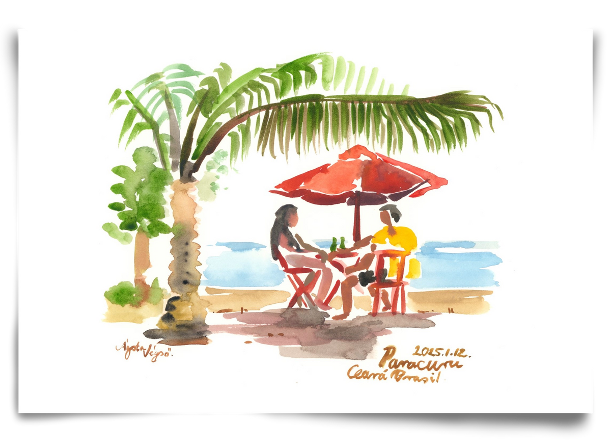 Drinks in Paracuru, Brazil - 2025.01.12, 90x60 cm, Keret nélkül