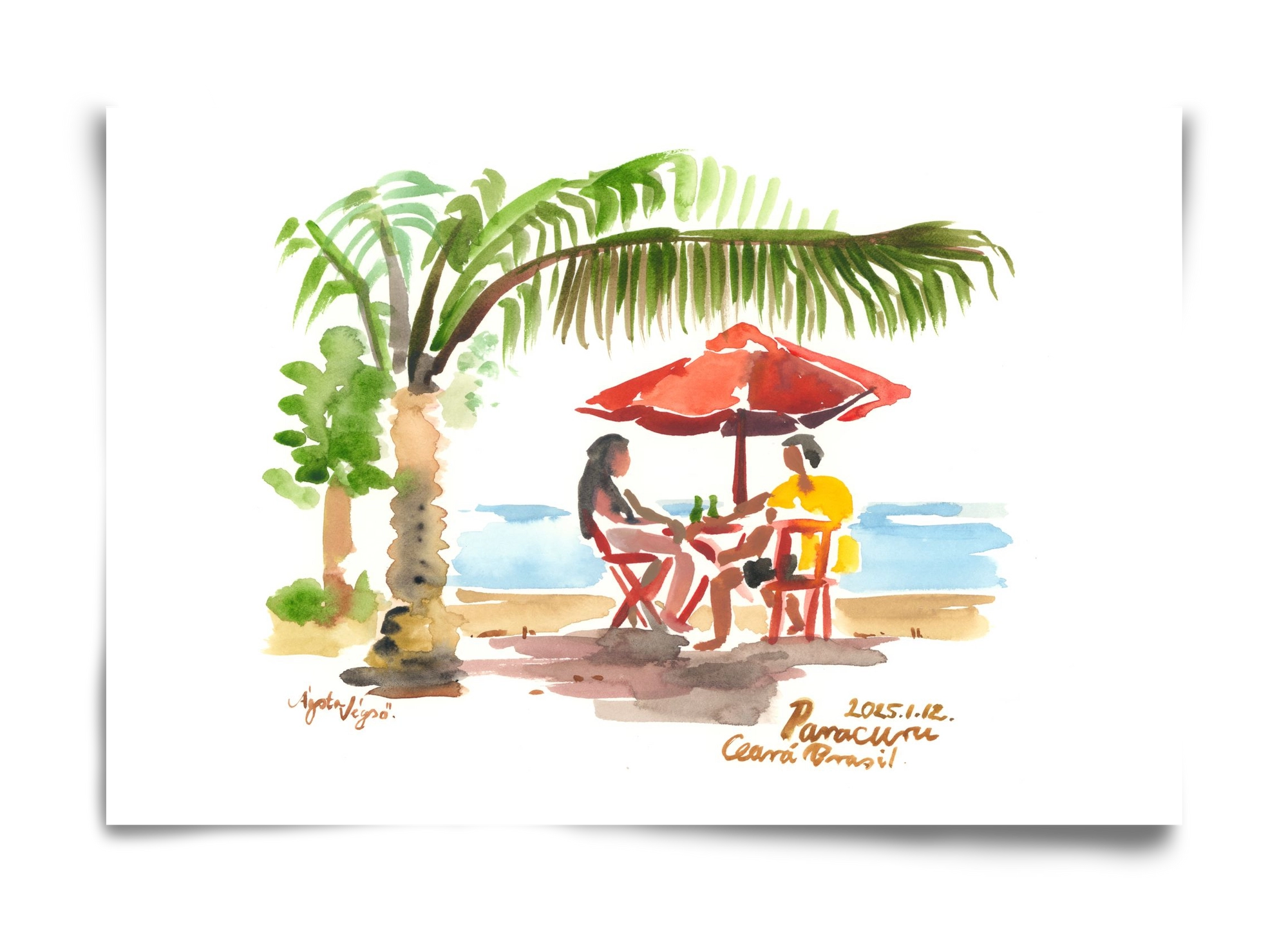 Drinks in Paracuru, Brazil - 2025.01.12, 60x40 cm, Keret nélkül