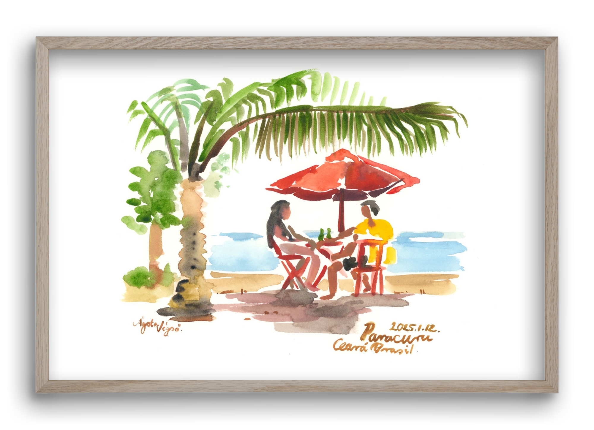 Drinks in Paracuru, Brazil - 2025.01.12, 60x40 cm (60x40 cm), Tölgy keret