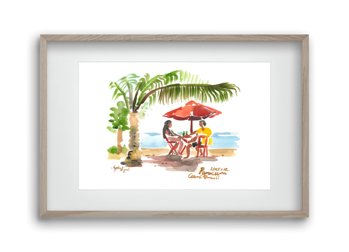 Drinks in Paracuru, Brazil - 2025.01.12, 45x30 cm (30x20 cm), Tölgy keret, paszpartuval
