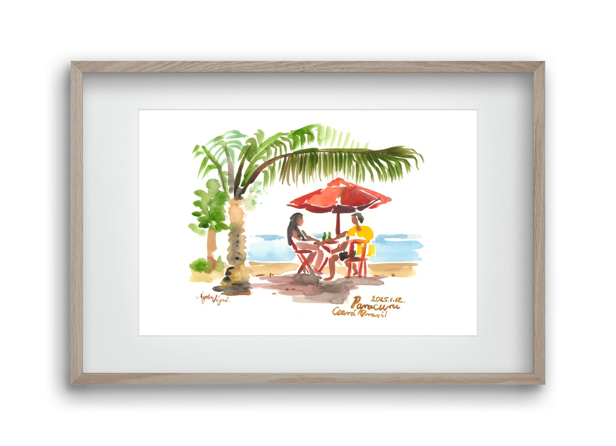 Drinks in Paracuru, Brazil - 2025.01.12, 45x30 cm (30x20 cm), Tölgy keret, paszpartuval