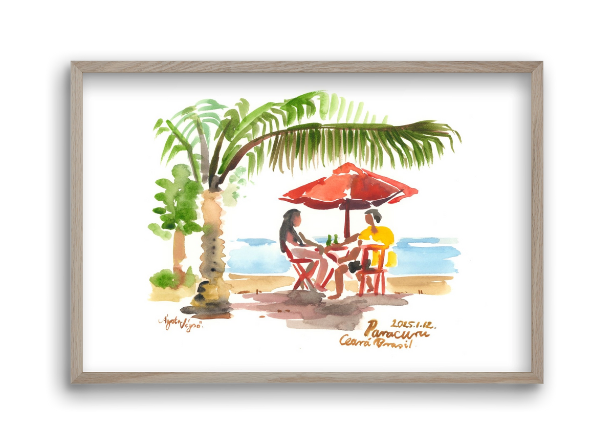 Drinks in Paracuru, Brazil - 2025.01.12, 45x30 cm (45x30 cm), Tölgy keret