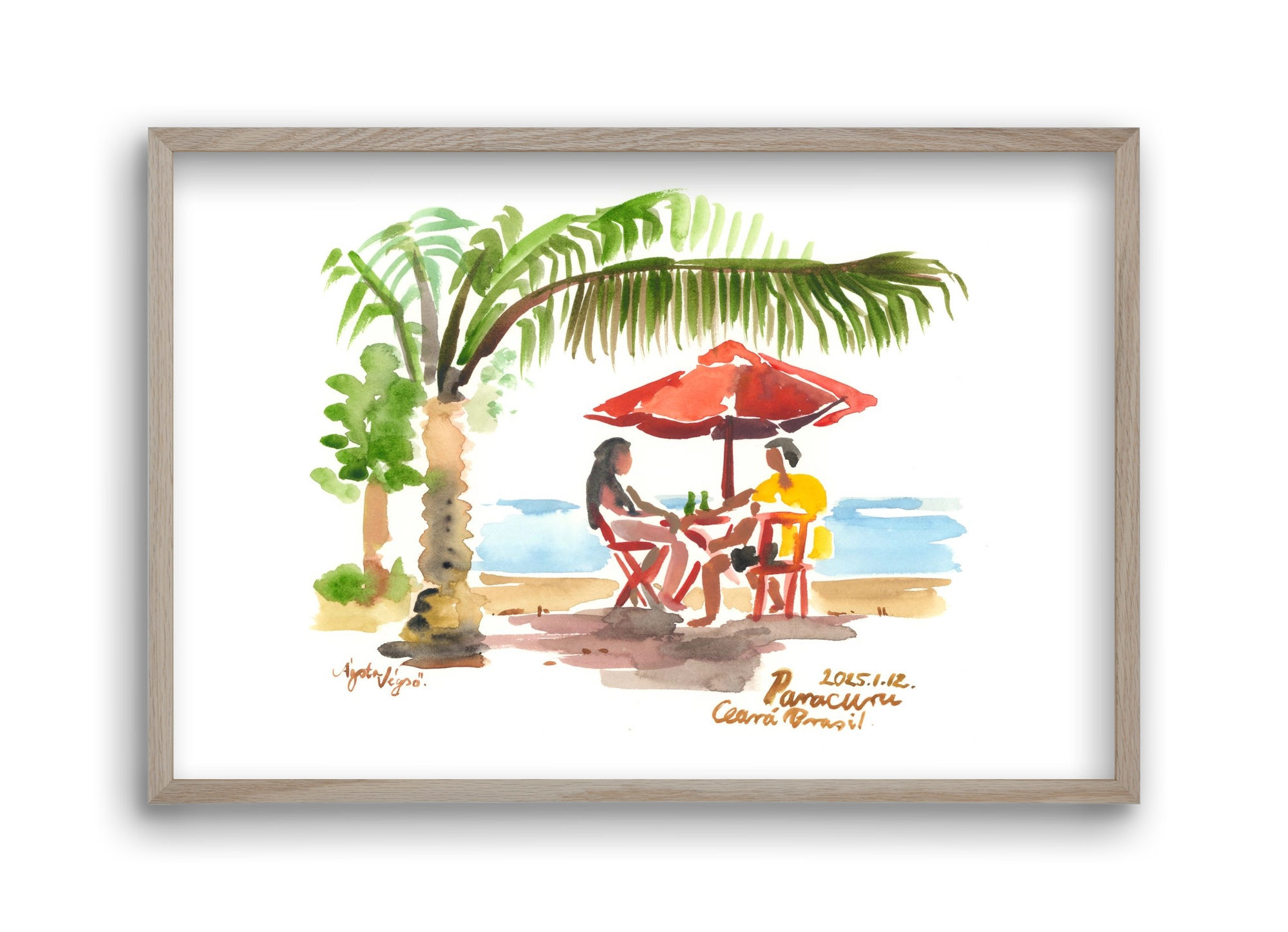 Drinks in Paracuru, Brazil - 2025.01.12, 45x30 cm (45x30 cm), Tölgy keret