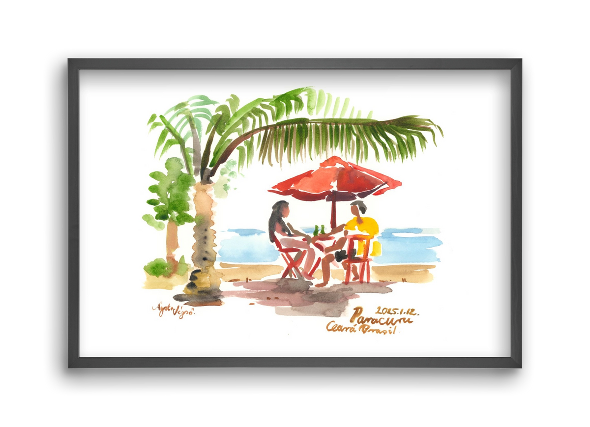 Drinks in Paracuru, Brazil - 2025.01.12, 45x30 cm (45x30 cm), Fekete keret