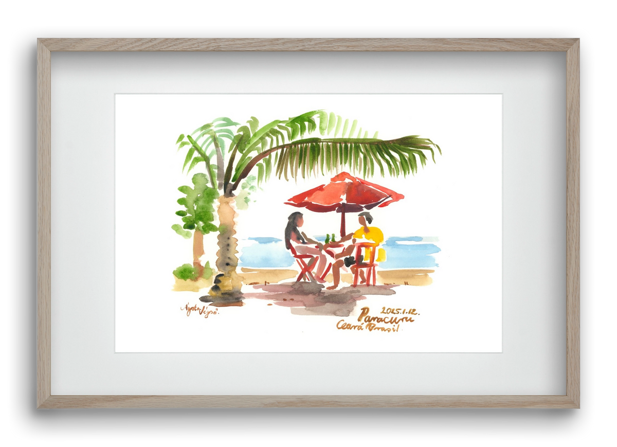 Drinks in Paracuru, Brazil - 2025.01.12, 60x40 cm (45x30 cm), Tölgy keret, paszpartuval