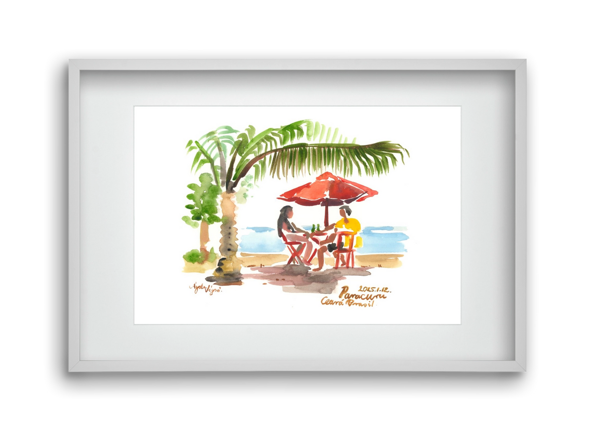 Drinks in Paracuru, Brazil - 2025.01.12, 45x30 cm (30x20 cm), Fehér keret, paszpartuval