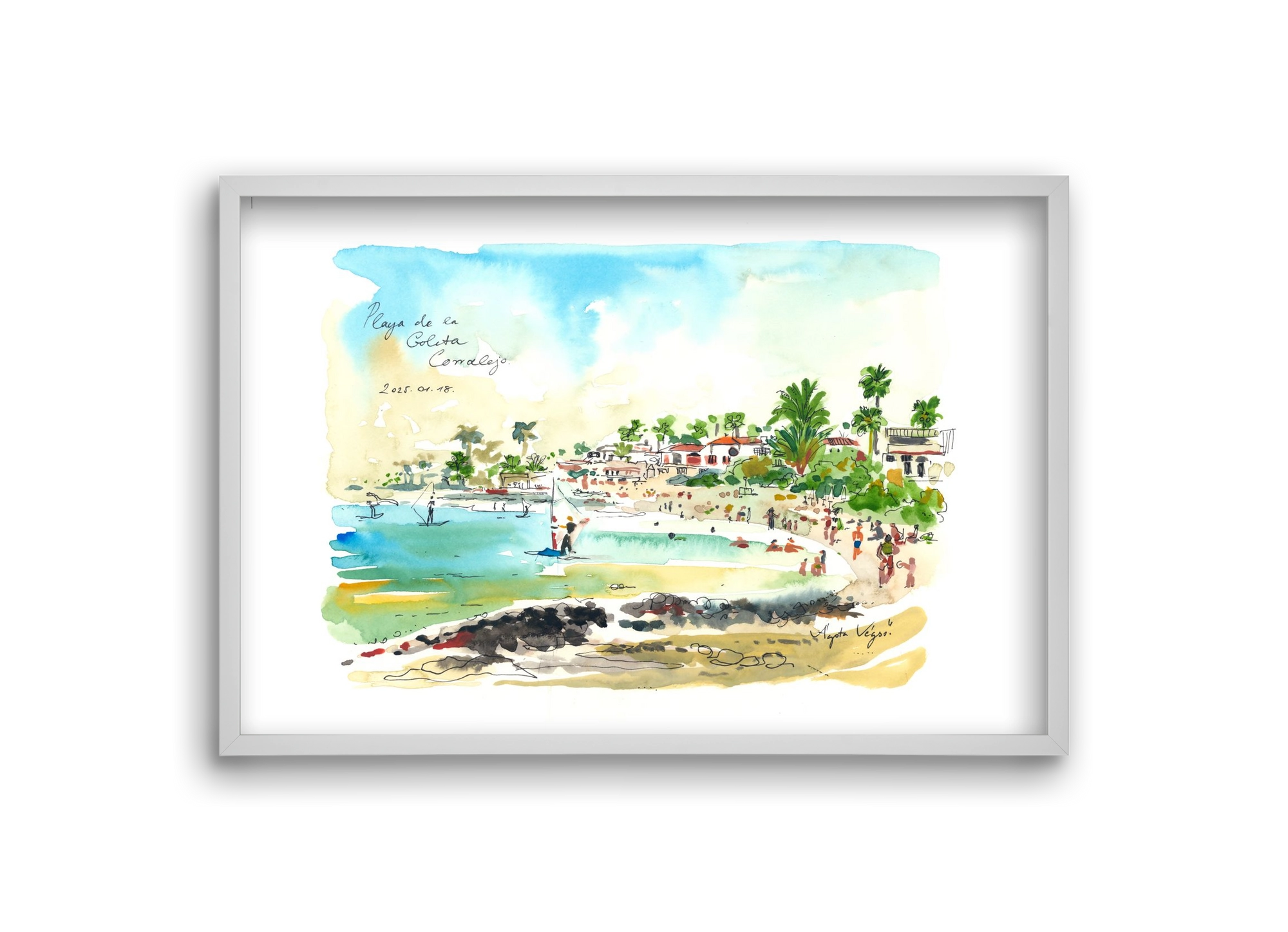 Playa de la Goleta, Corralejo, Fuerteventura - 2025.01.18, 30x20 cm (30x20 cm), Fehér keret