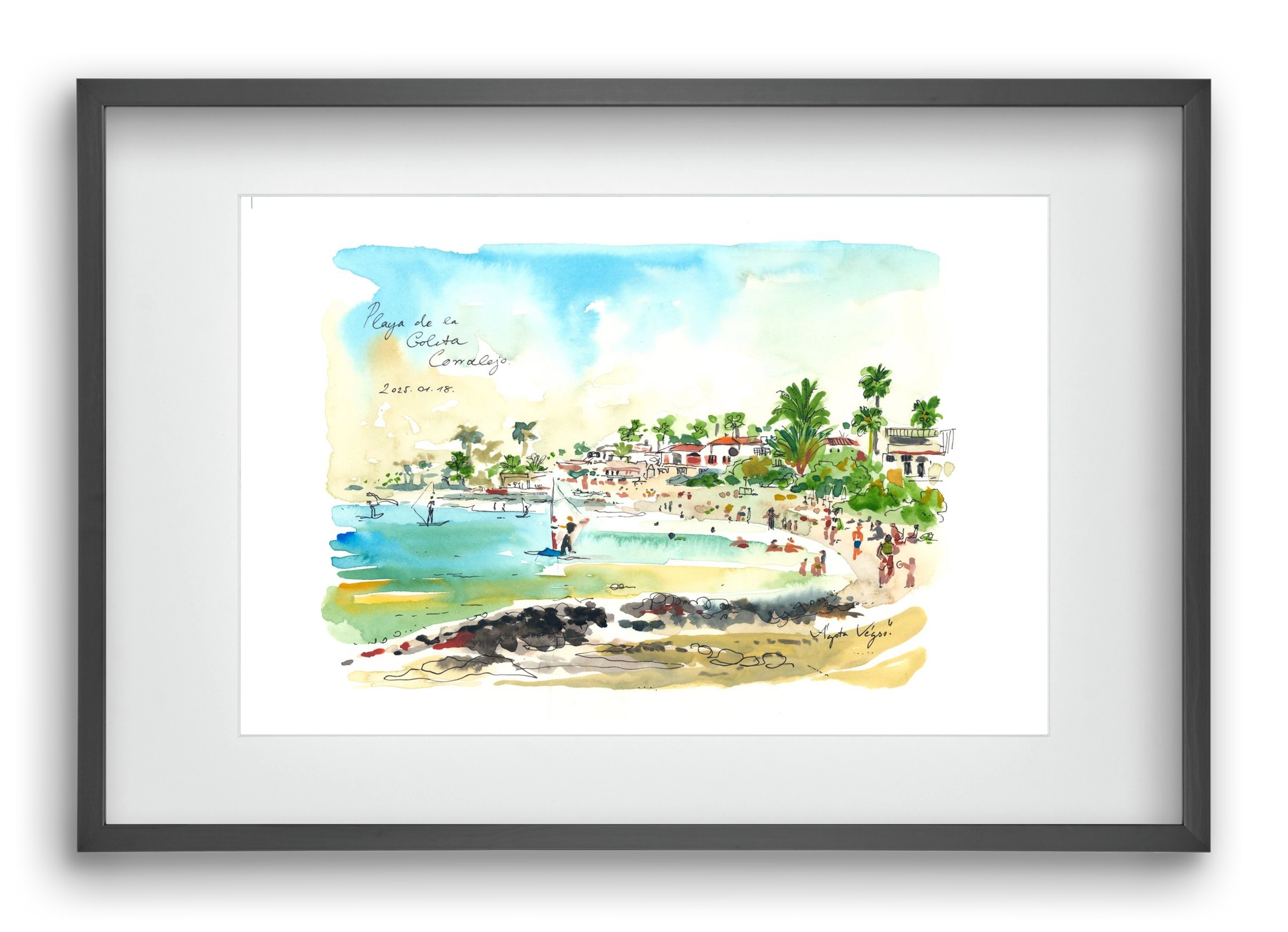 Playa de la Goleta, Corralejo, Fuerteventura - 2025.01.18, 60x40 cm (45x30 cm), Fekete keret, paszpartuval