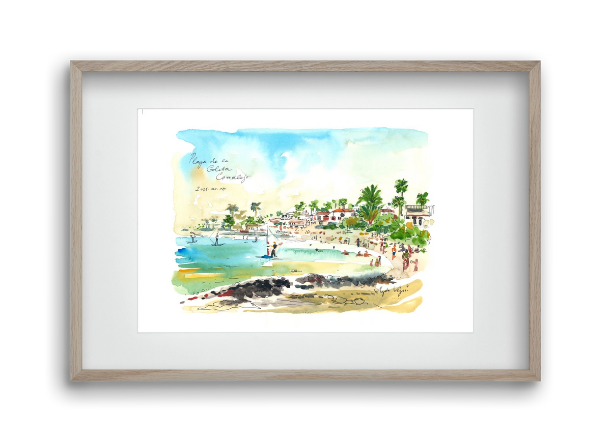 Playa de la Goleta, Corralejo, Fuerteventura - 2025.01.18, 45x30 cm (30x20 cm), Tölgy keret, paszpartuval