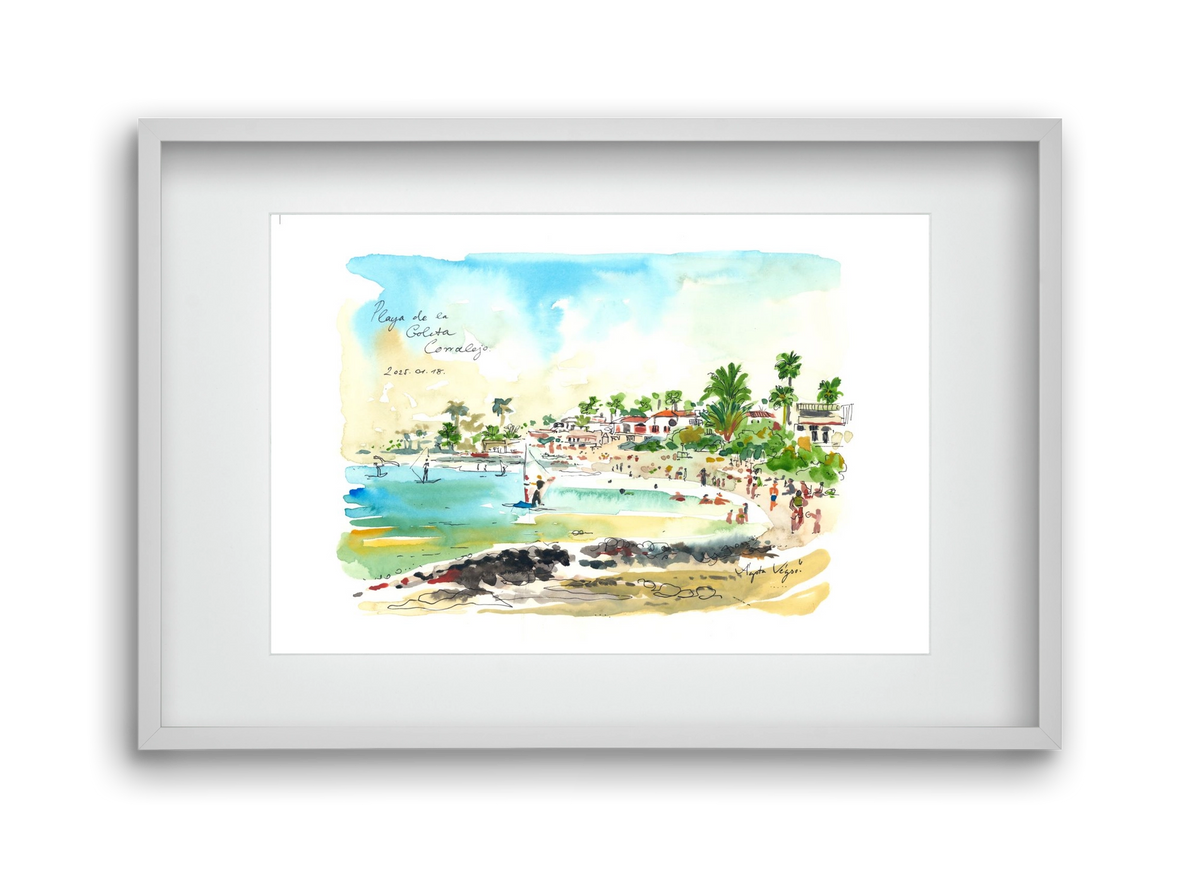 Playa de la Goleta, Corralejo, Fuerteventura - 2025.01.18, 45x30 cm (30x20 cm), Fehér keret, paszpartuval