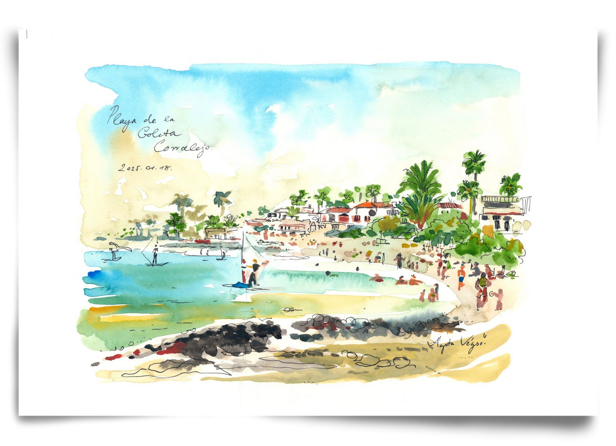 Playa de la Goleta, Corralejo, Fuerteventura - 2025.01.18, 90x60 cm, Keret nélkül
