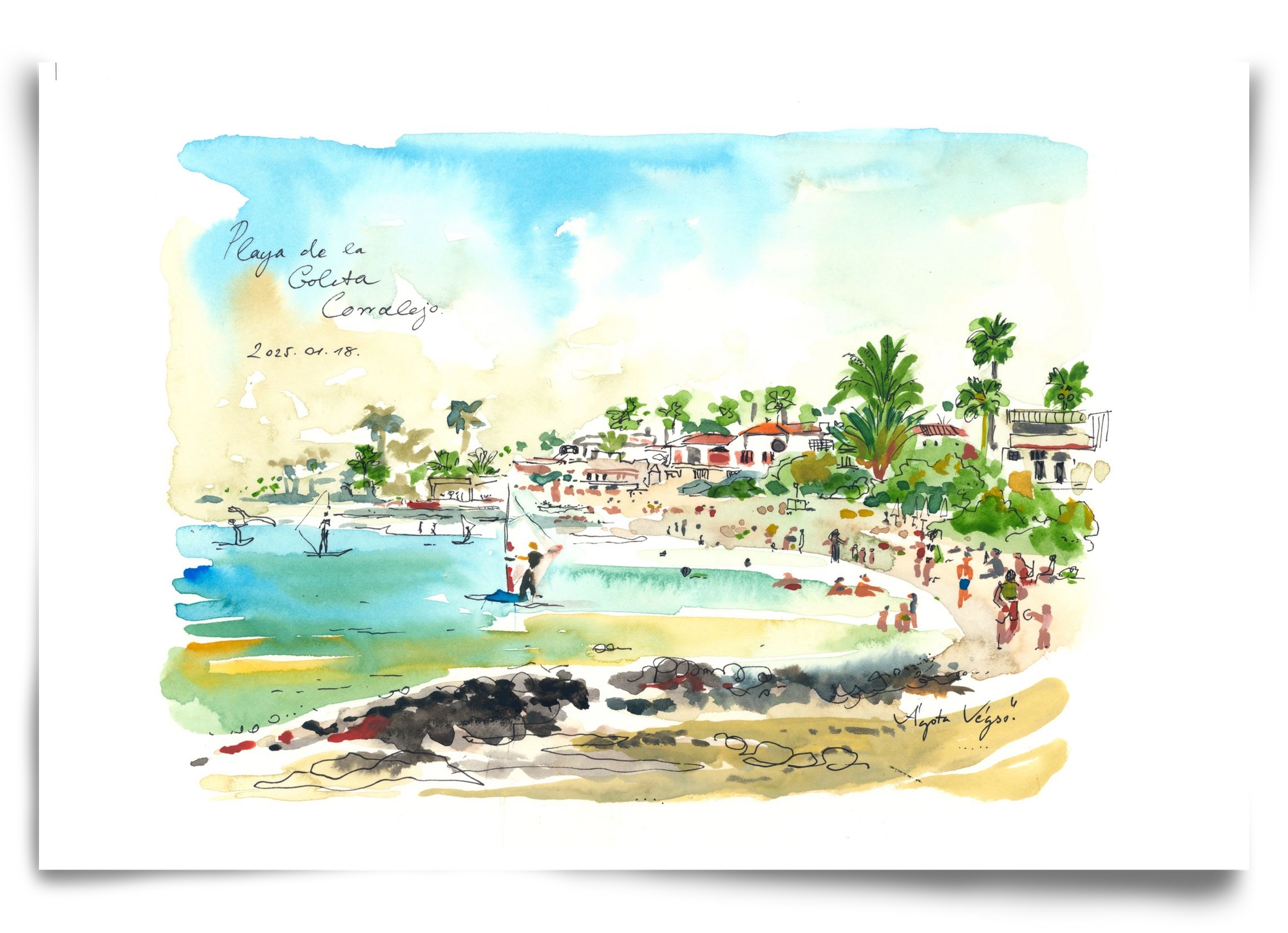 Playa de la Goleta, Corralejo, Fuerteventura - 2025.01.18, 90x60 cm, Keret nélkül