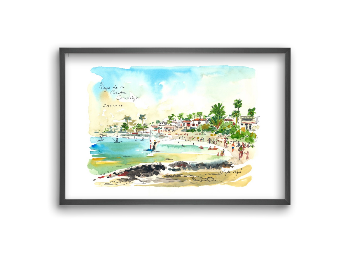 Playa de la Goleta, Corralejo, Fuerteventura - 2025.01.18, 30x20 cm (30x20 cm), Fekete keret