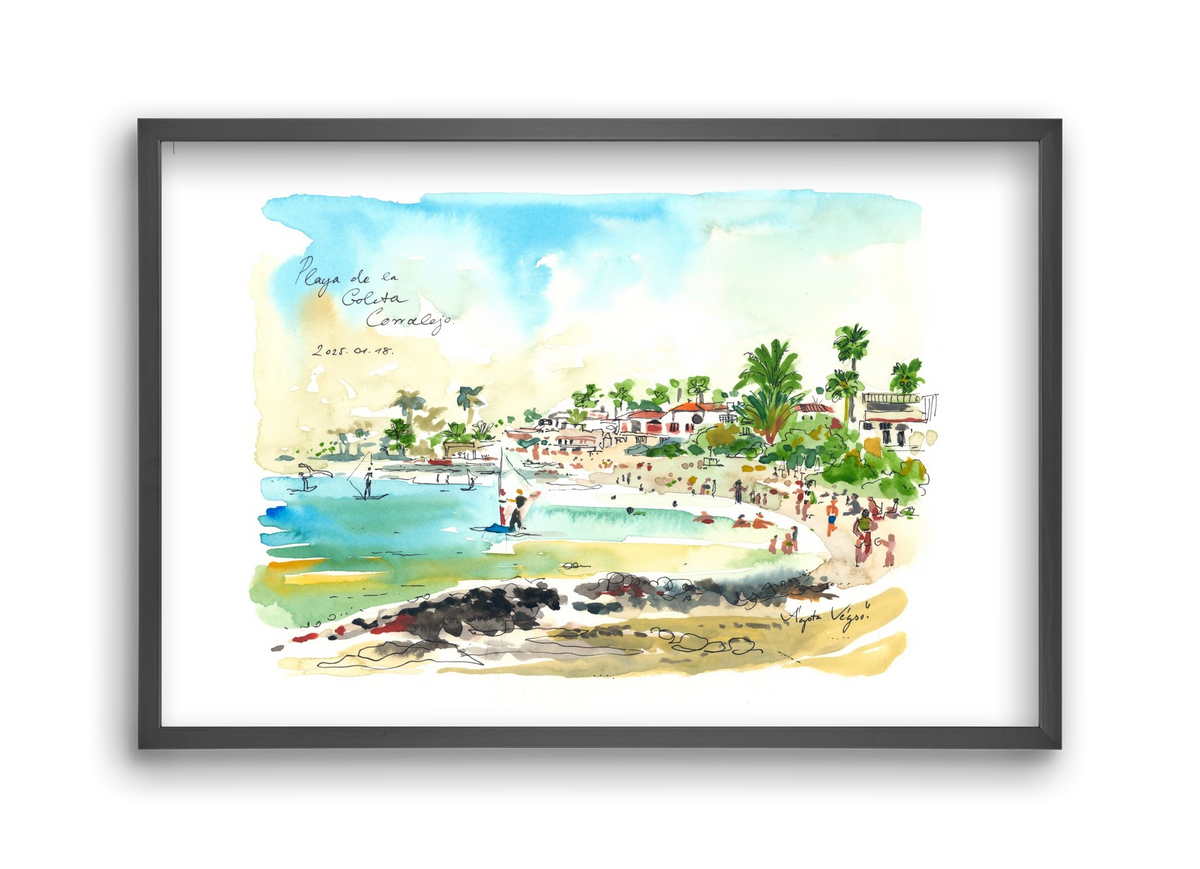 Playa de la Goleta, Corralejo, Fuerteventura - 2025.01.18, 45x30 cm (45x30 cm), Fekete keret