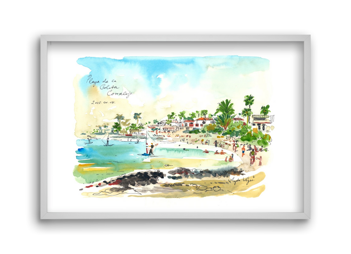 Playa de la Goleta, Corralejo, Fuerteventura - 2025.01.18, 45x30 cm (45x30 cm), Fehér keret