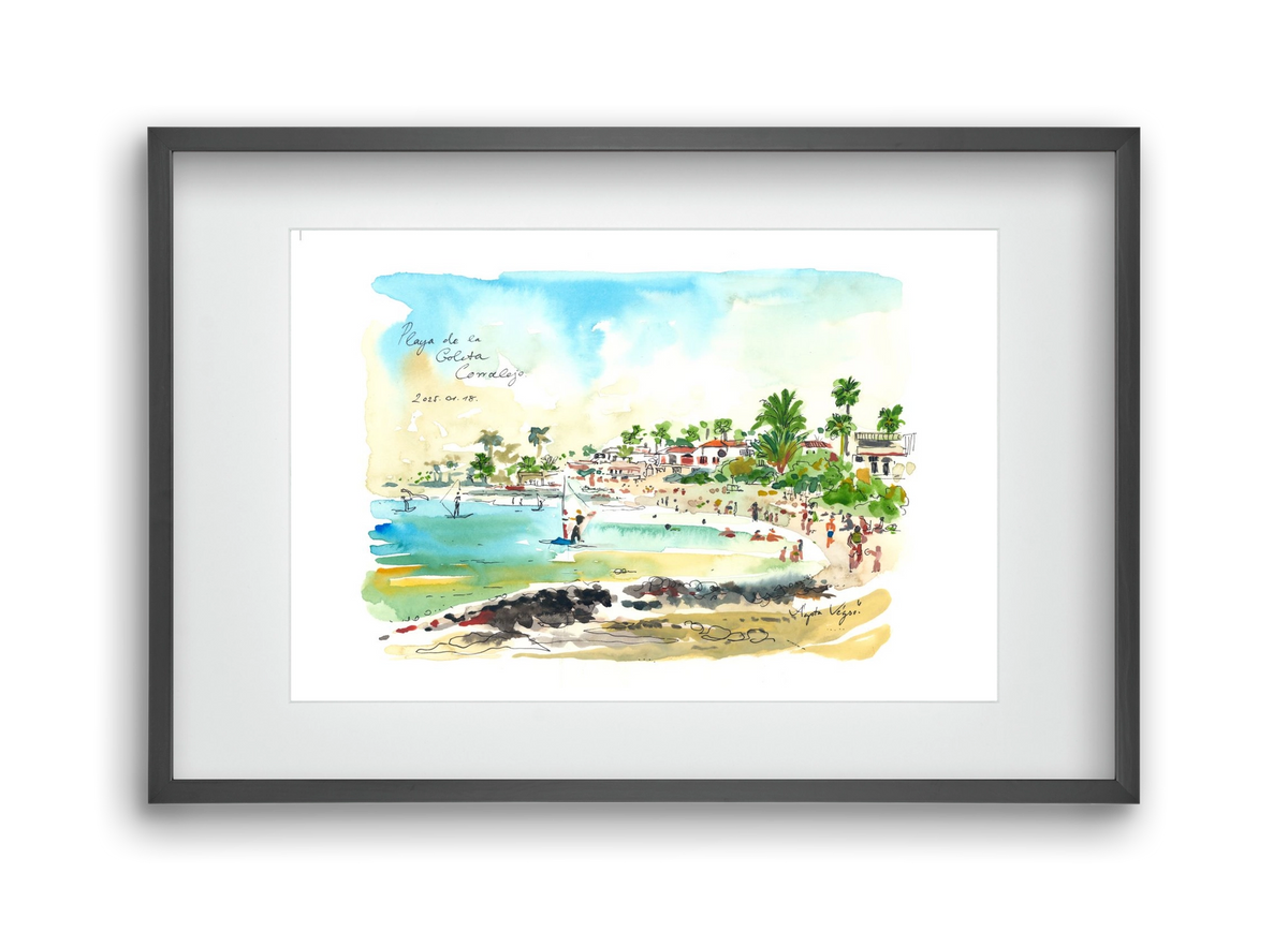 Playa de la Goleta, Corralejo, Fuerteventura - 2025.01.18, 45x30 cm (30x20 cm), Fekete keret, paszpartuval