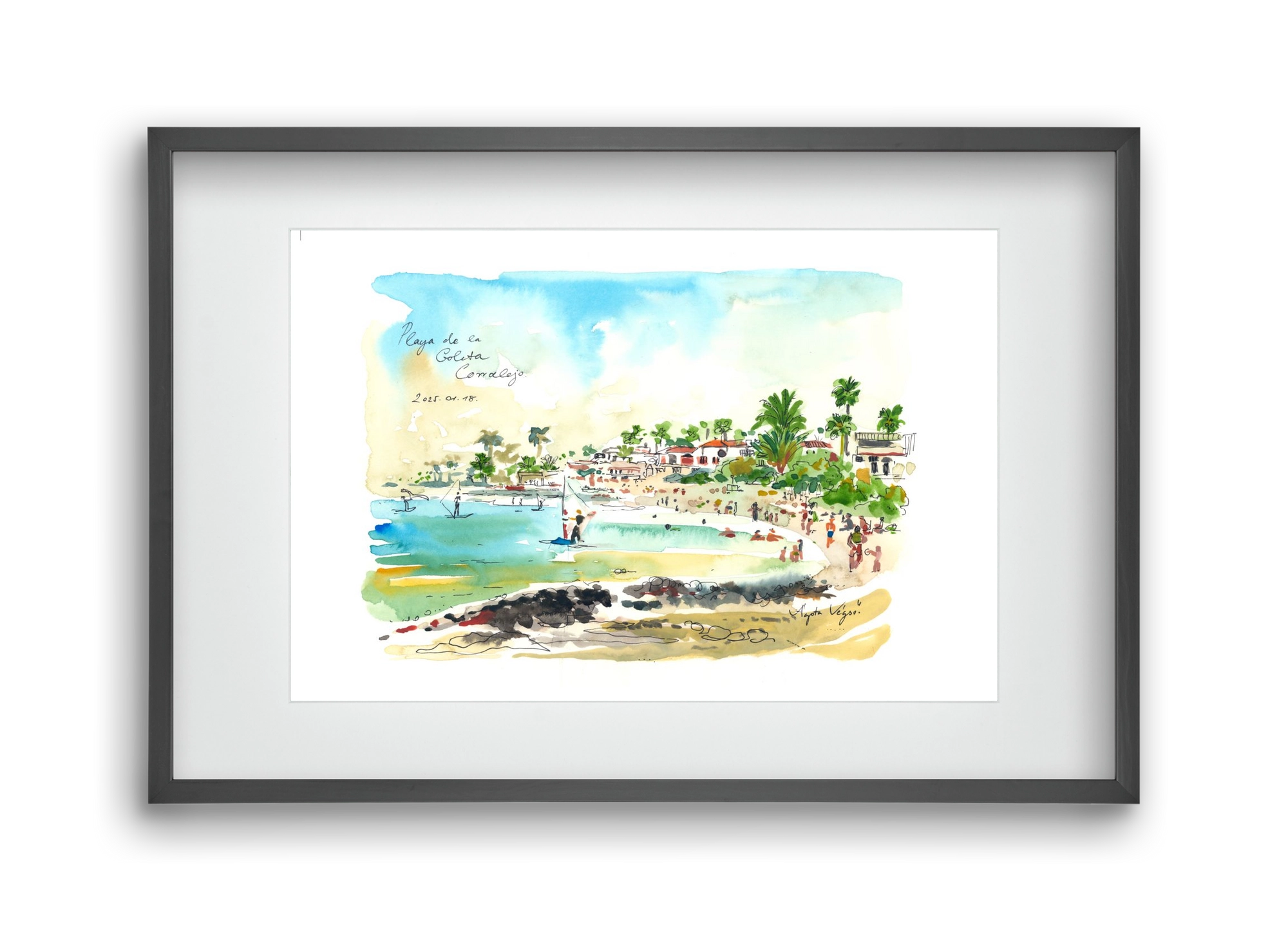 Playa de la Goleta, Corralejo, Fuerteventura - 2025.01.18, 45x30 cm (30x20 cm), Fekete keret, paszpartuval