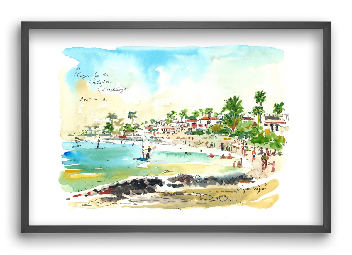 Playa de la Goleta, Corralejo, Fuerteventura - 2025.01.18, 60x40 cm (60x40 cm), Fekete keret