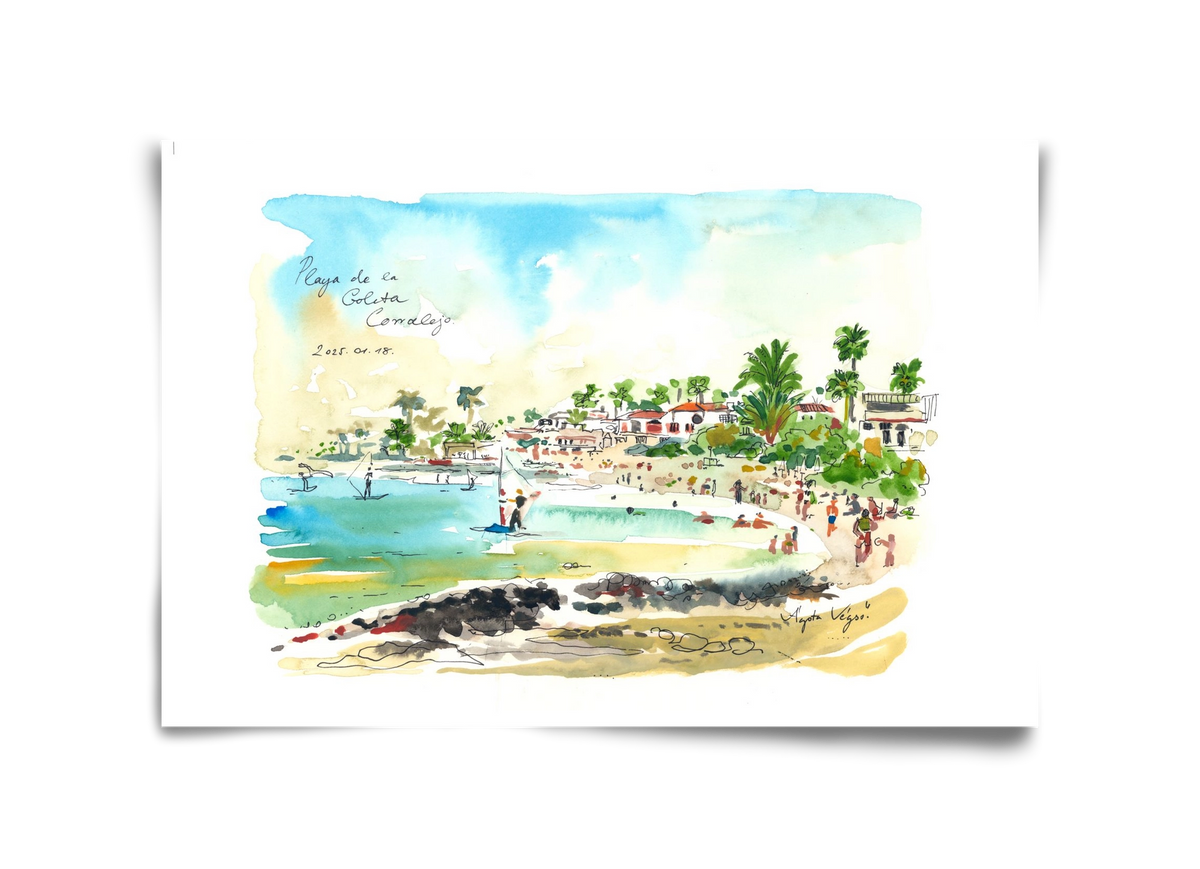 Playa de la Goleta, Corralejo, Fuerteventura - 2025.01.18, 45x30 cm, Keret nélkül