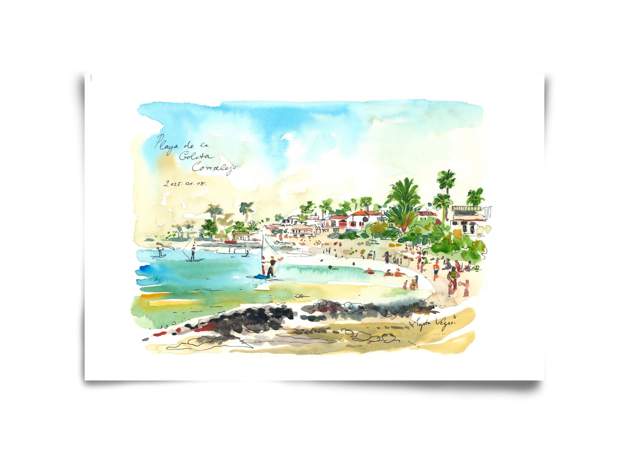 Playa de la Goleta, Corralejo, Fuerteventura - 2025.01.18, 45x30 cm, Keret nélkül
