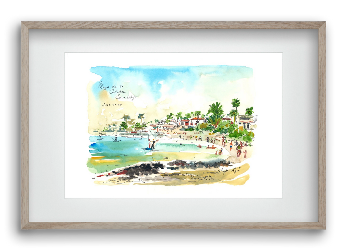 Playa de la Goleta, Corralejo, Fuerteventura - 2025.01.18, 60x40 cm (45x30 cm), Tölgy keret, paszpartuval