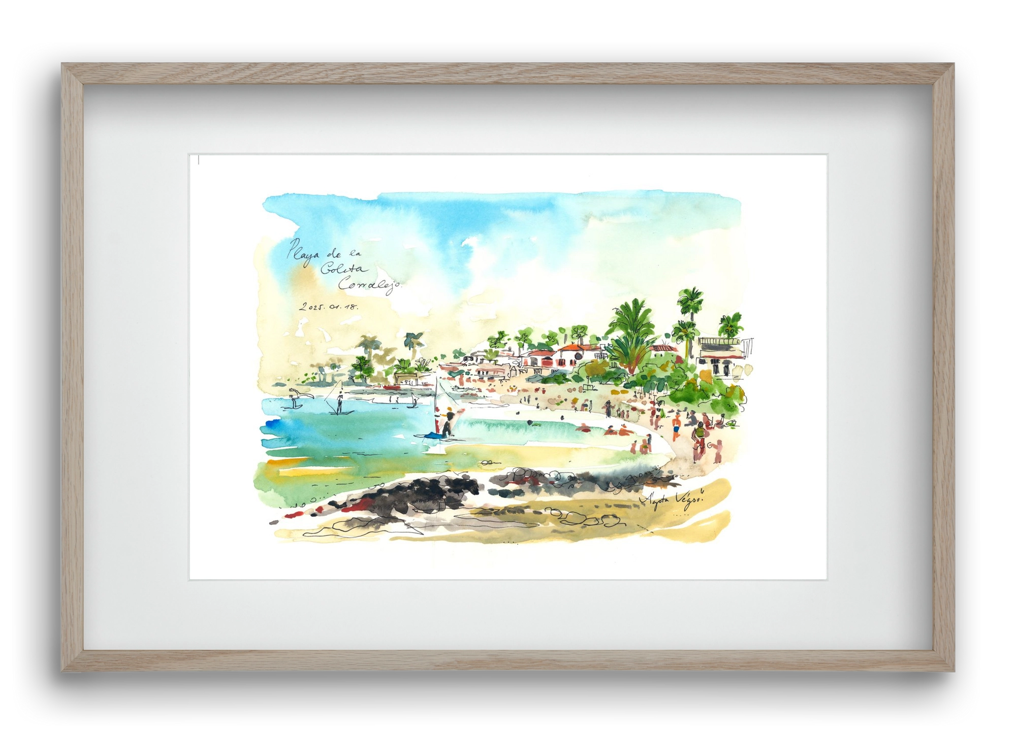 Playa de la Goleta, Corralejo, Fuerteventura - 2025.01.18, 60x40 cm (45x30 cm), Tölgy keret, paszpartuval