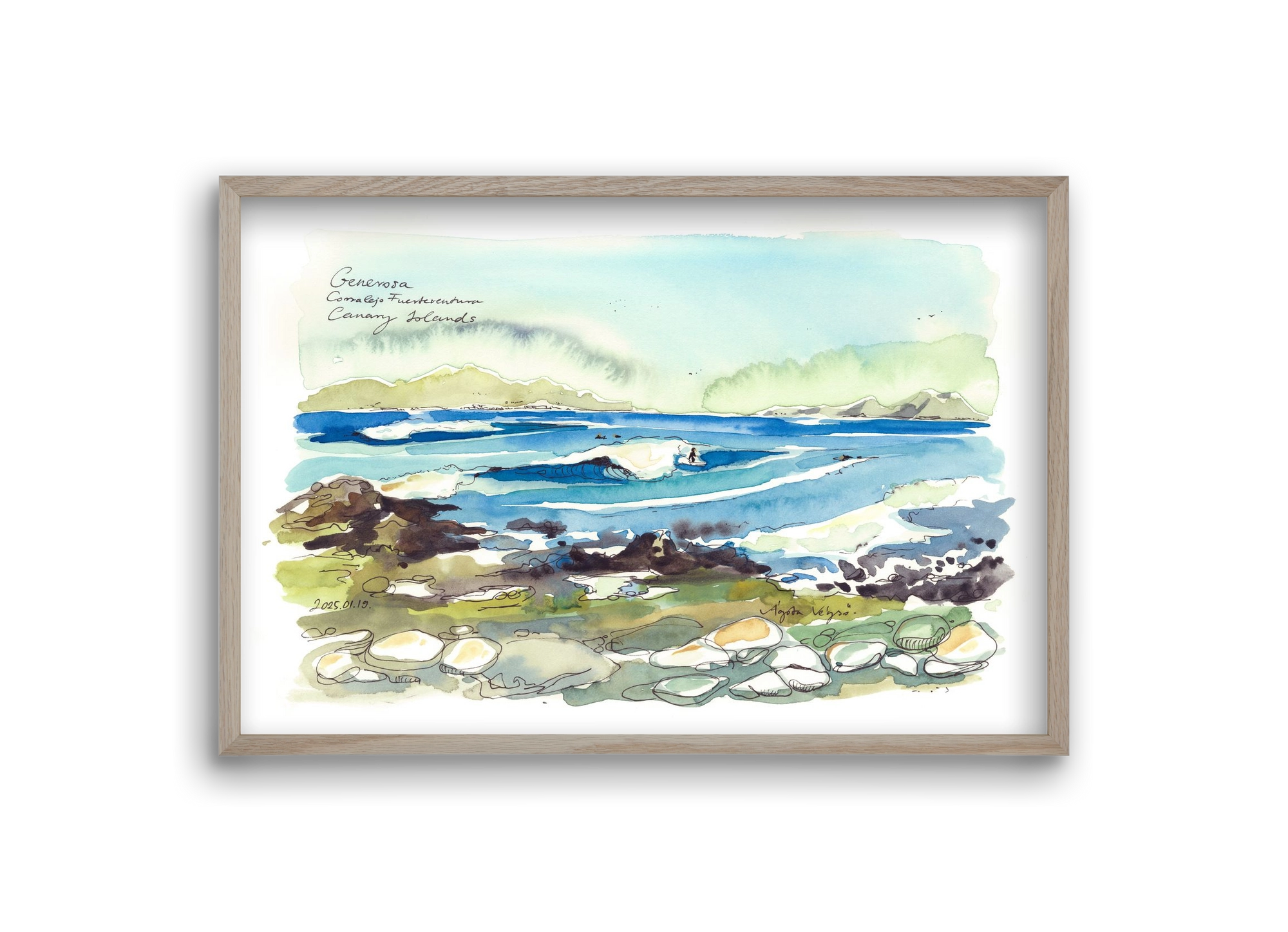 Generosa, Fuerteventura - 2025.01.19, 30x20 cm (30x20 cm), Tölgy keret