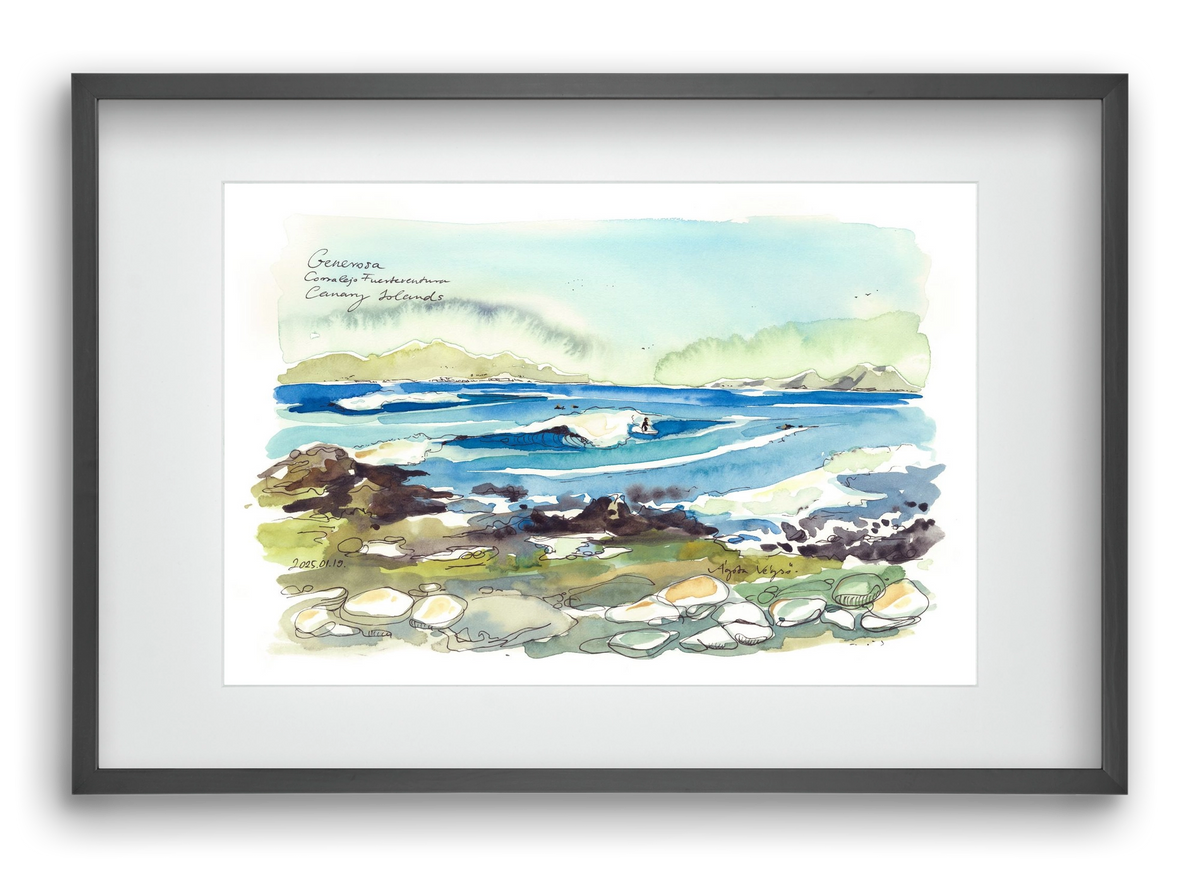 Generosa, Fuerteventura - 2025.01.19, 60x40 cm (45x30 cm), Fekete keret, paszpartuval