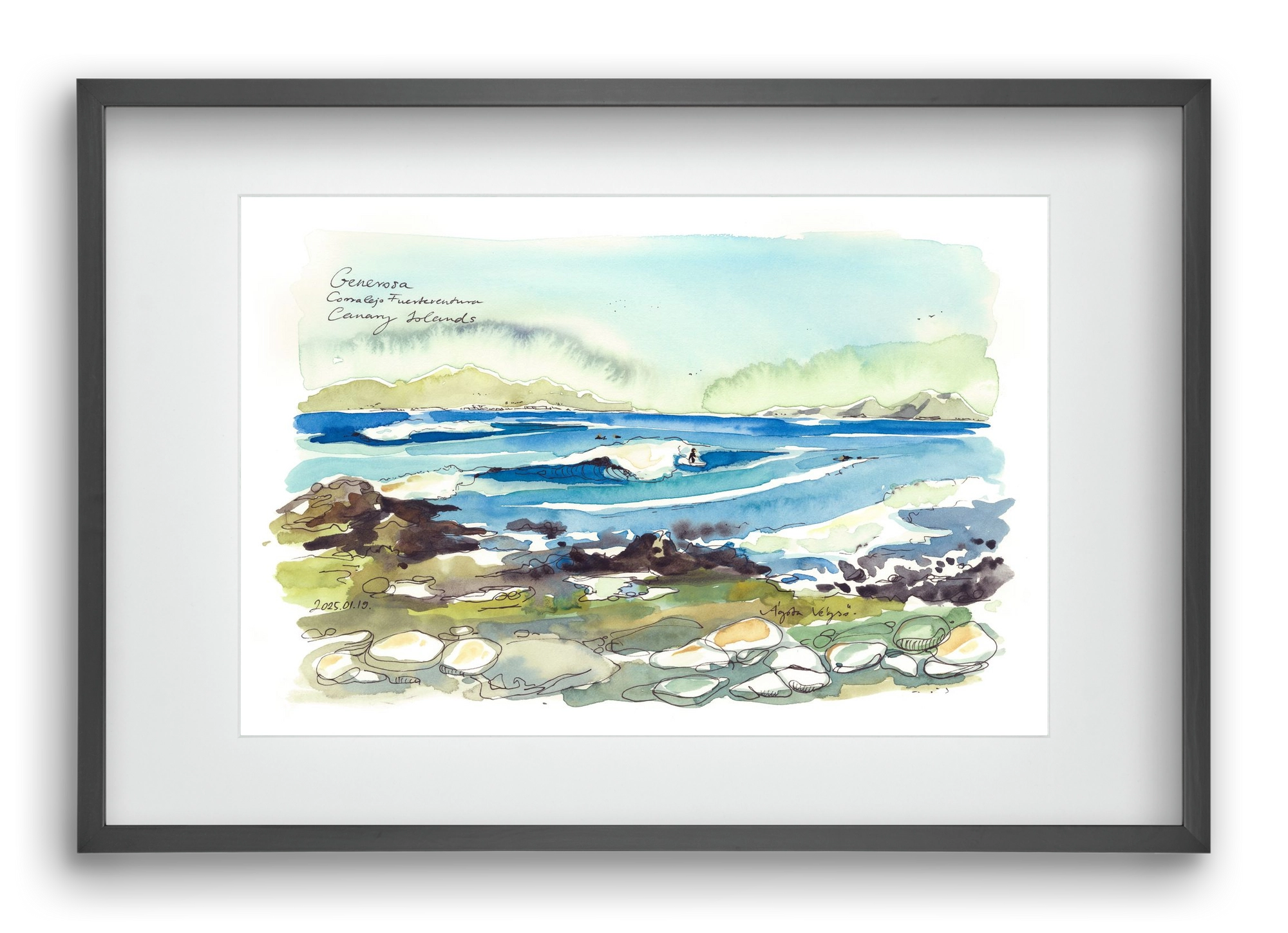 Generosa, Fuerteventura - 2025.01.19, 60x40 cm (45x30 cm), Fekete keret, paszpartuval