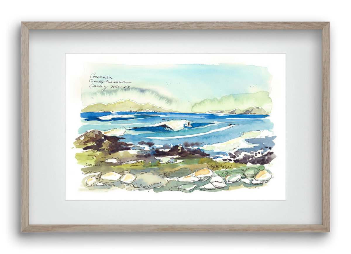 Generosa, Fuerteventura - 2025.01.19, 60x40 cm (45x30 cm), Tölgy keret, paszpartuval