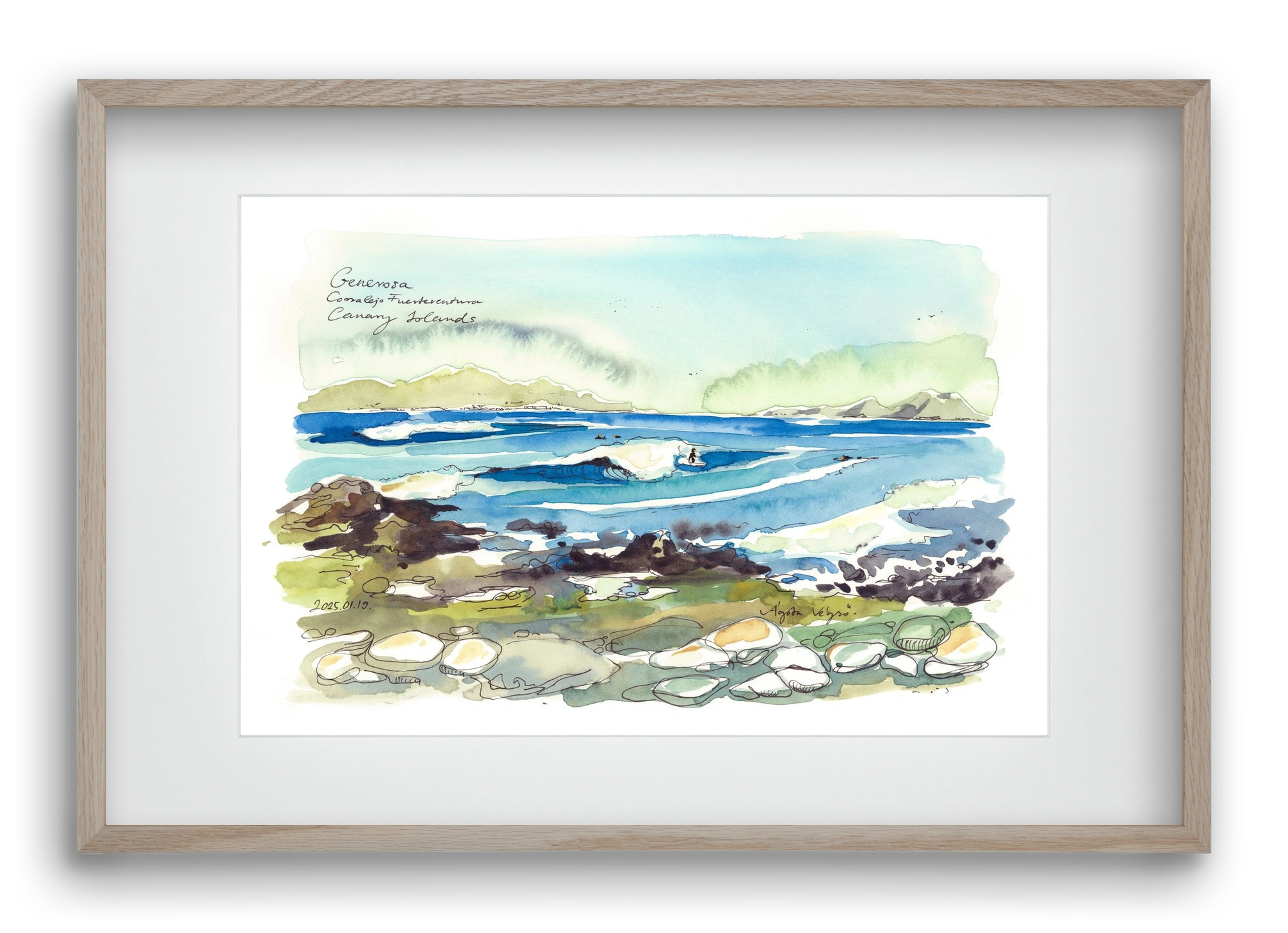Generosa, Fuerteventura - 2025.01.19, 60x40 cm (45x30 cm), Tölgy keret, paszpartuval