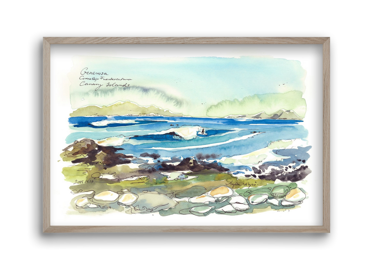 Generosa, Fuerteventura - 2025.01.19, 45x30 cm (45x30 cm), Tölgy keret