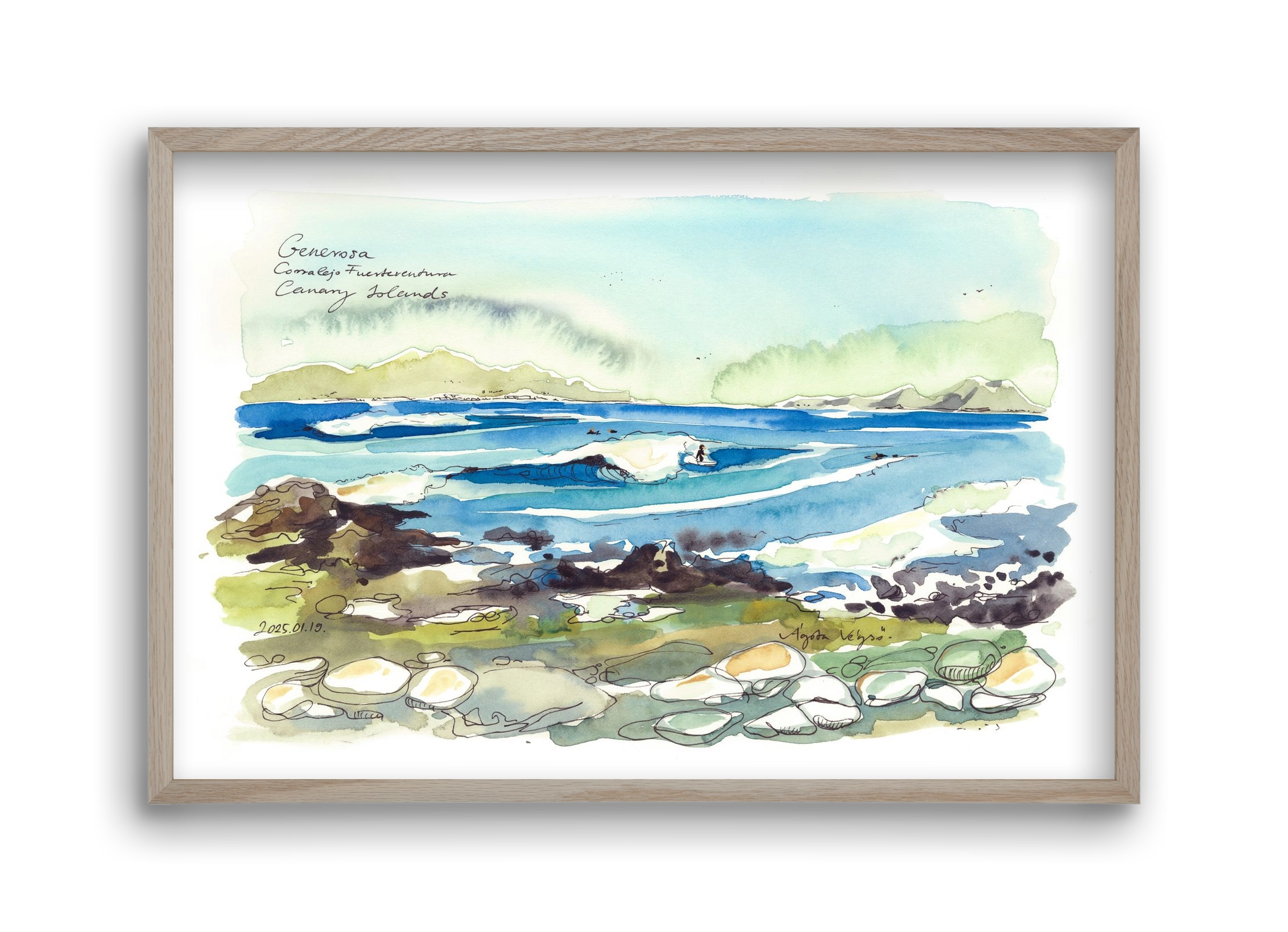 Generosa, Fuerteventura - 2025.01.19, 45x30 cm (45x30 cm), Tölgy keret