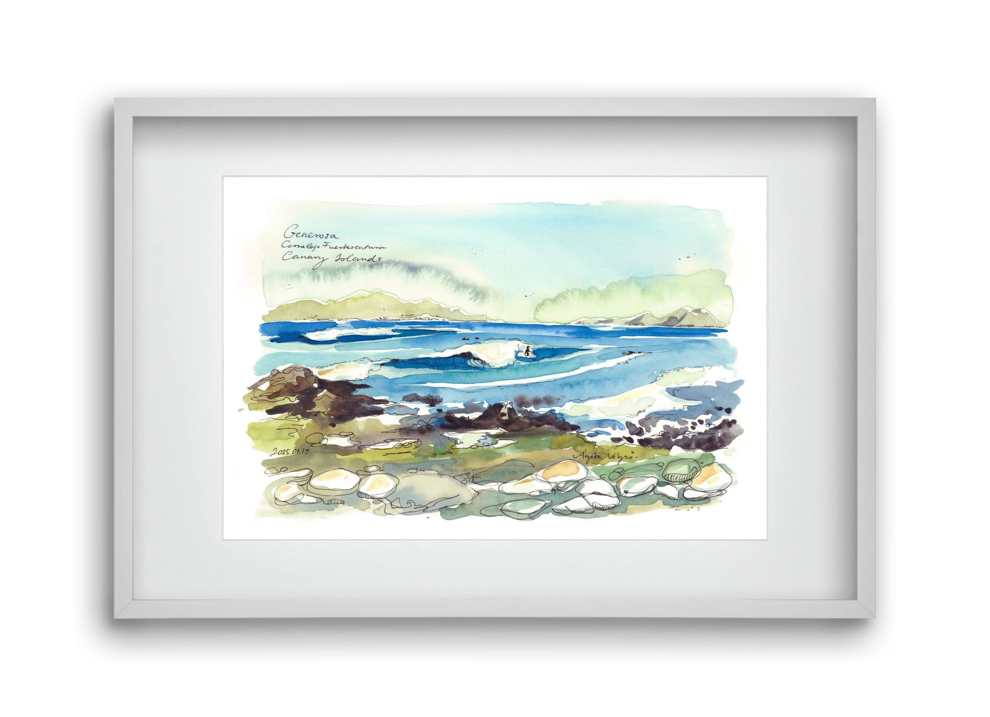 Generosa, Fuerteventura - 2025.01.19, 45x30 cm (30x20 cm), Fehér keret, paszpartuval