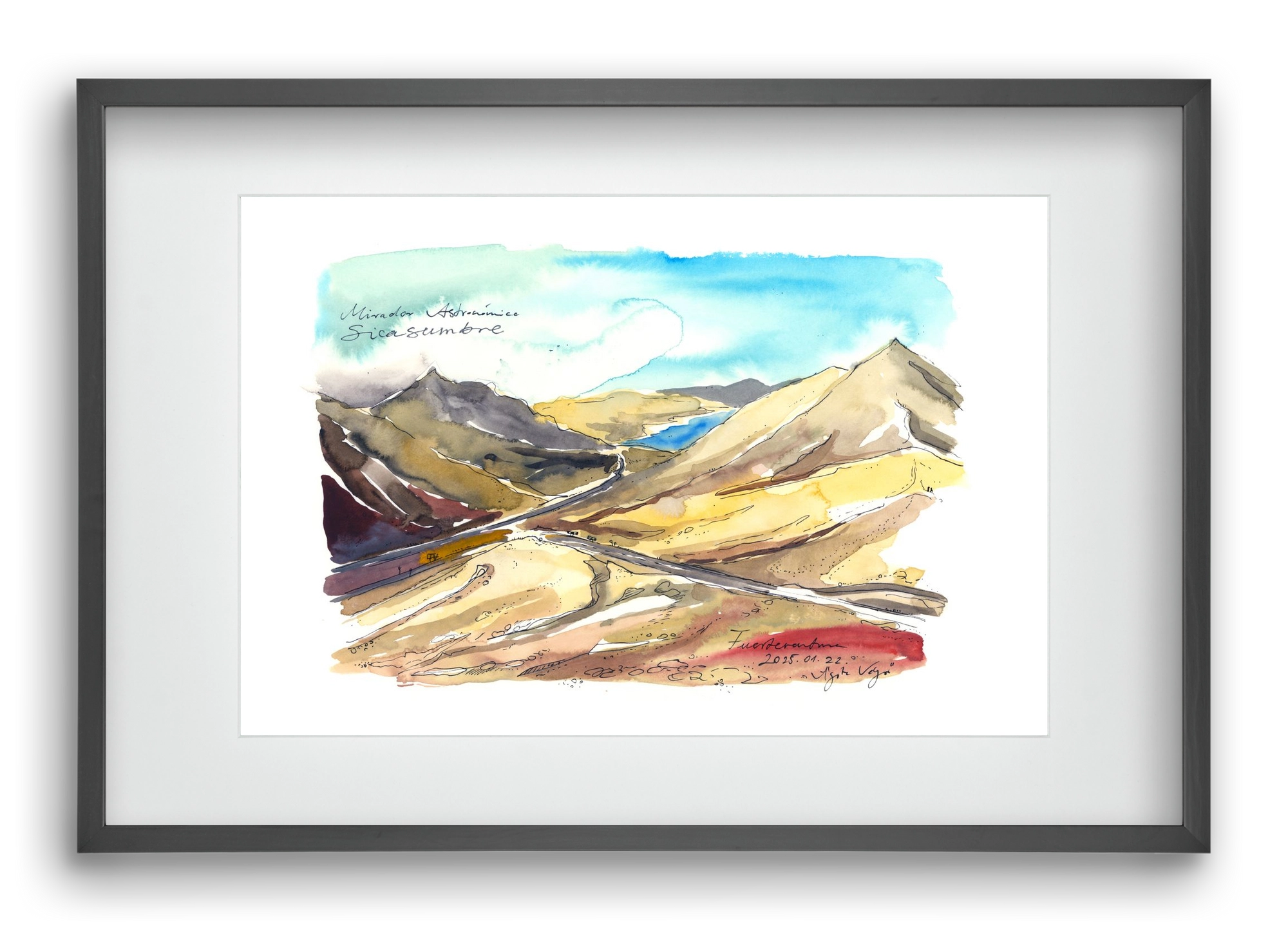 Mirador Astronómico Sica Sumbre, Fuerteventura - 2025.01.22, 60x40 cm (45x30 cm), Fekete keret, paszpartuval