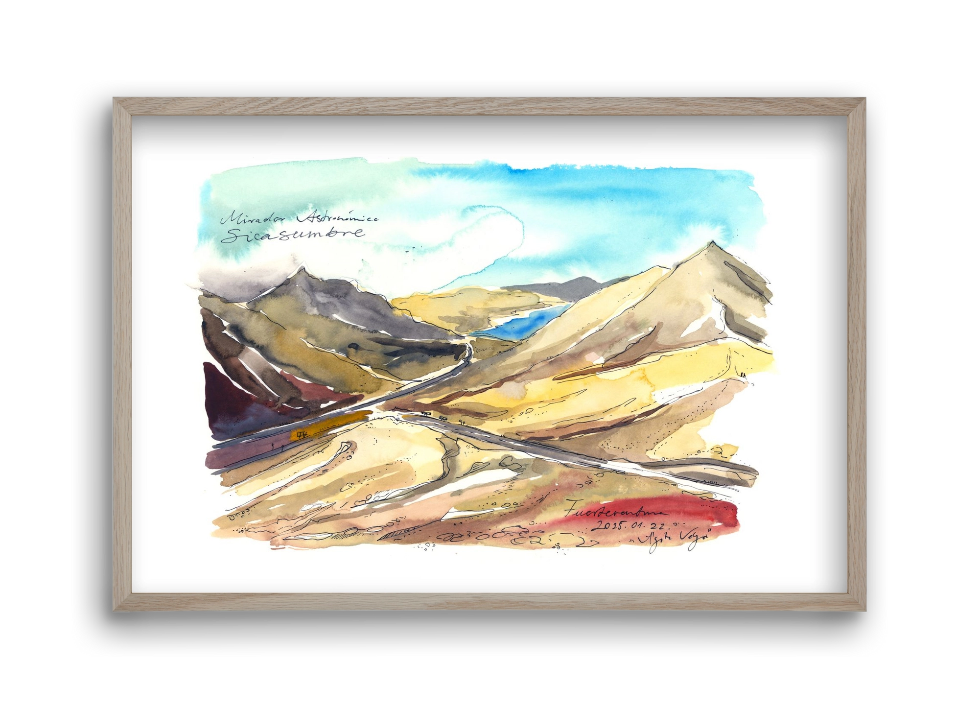 Mirador Astronómico Sica Sumbre, Fuerteventura - 2025.01.22, 45x30 cm (45x30 cm), Tölgy keret