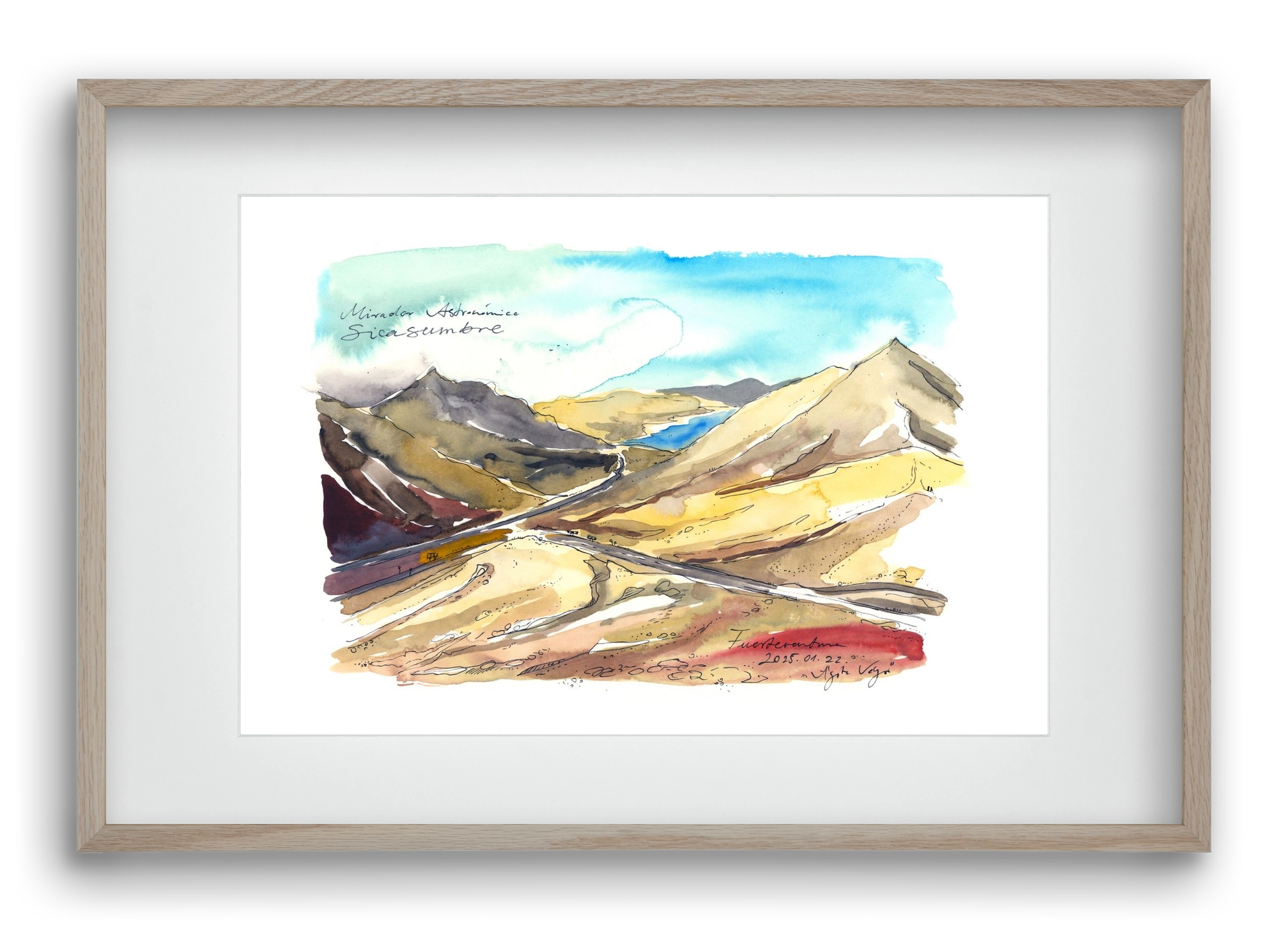 Mirador Astronómico Sica Sumbre, Fuerteventura - 2025.01.22, 60x40 cm (45x30 cm), Tölgy keret, paszpartuval