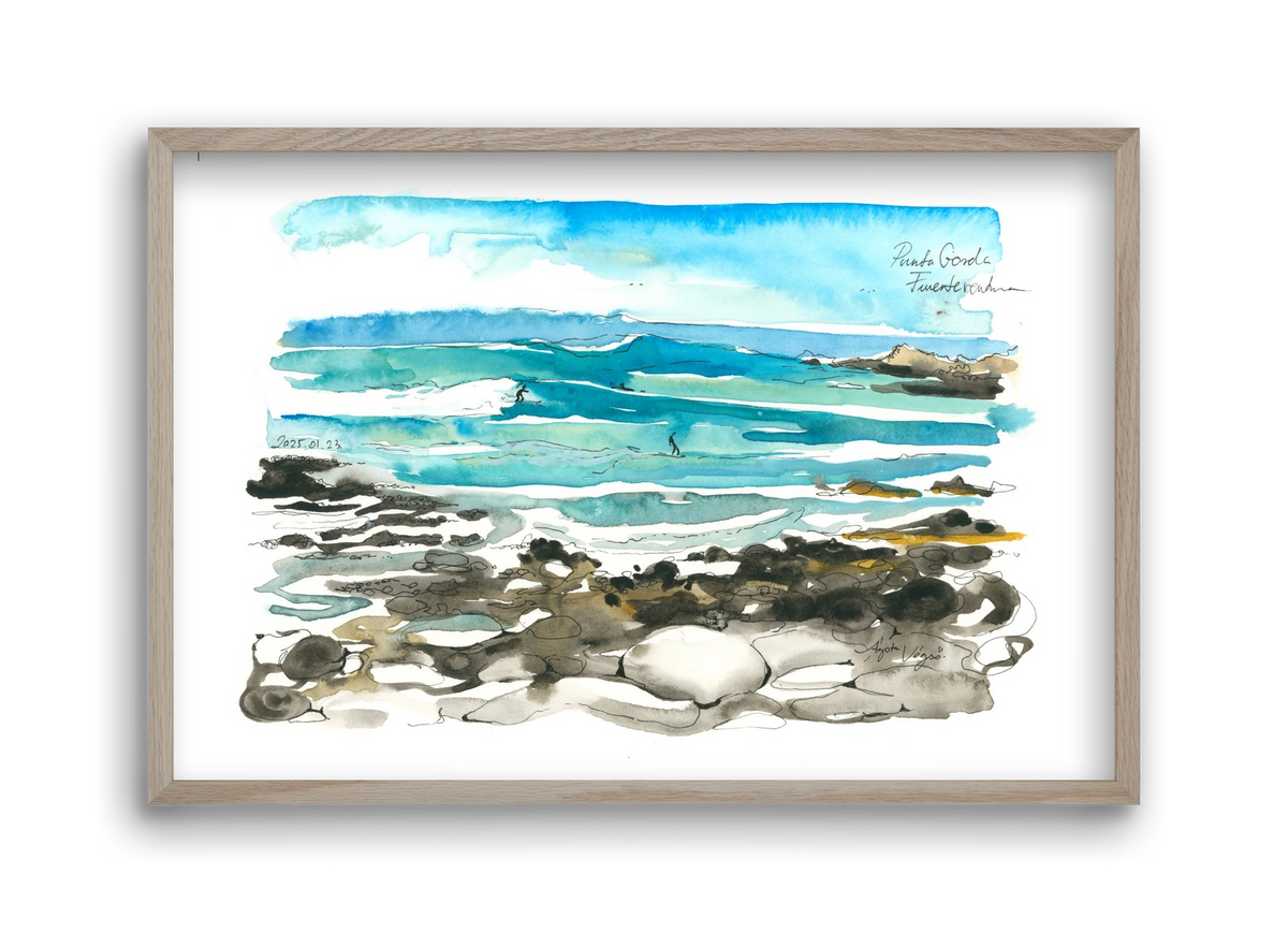 Punta Gorda, Fuerteventura - 2025.01.23, 45x30 cm (45x30 cm), Tölgy keret