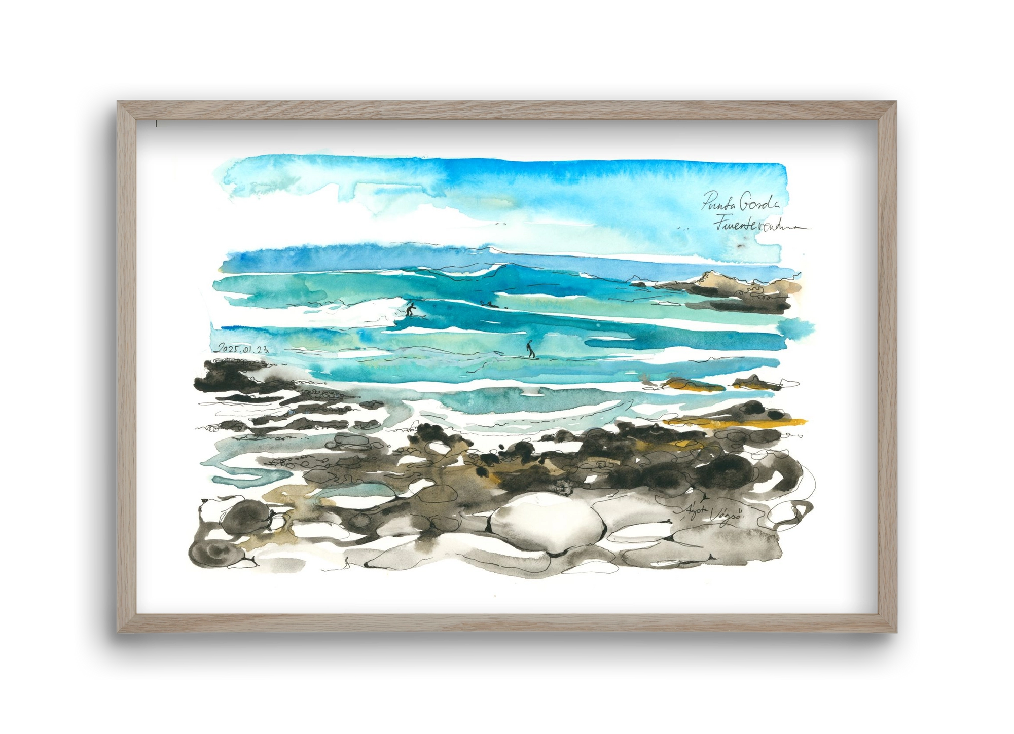 Punta Gorda, Fuerteventura - 2025.01.23, 45x30 cm (45x30 cm), Tölgy keret