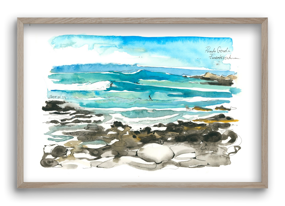 Punta Gorda, Fuerteventura - 2025.01.23, 60x40 cm (60x40 cm), Tölgy keret