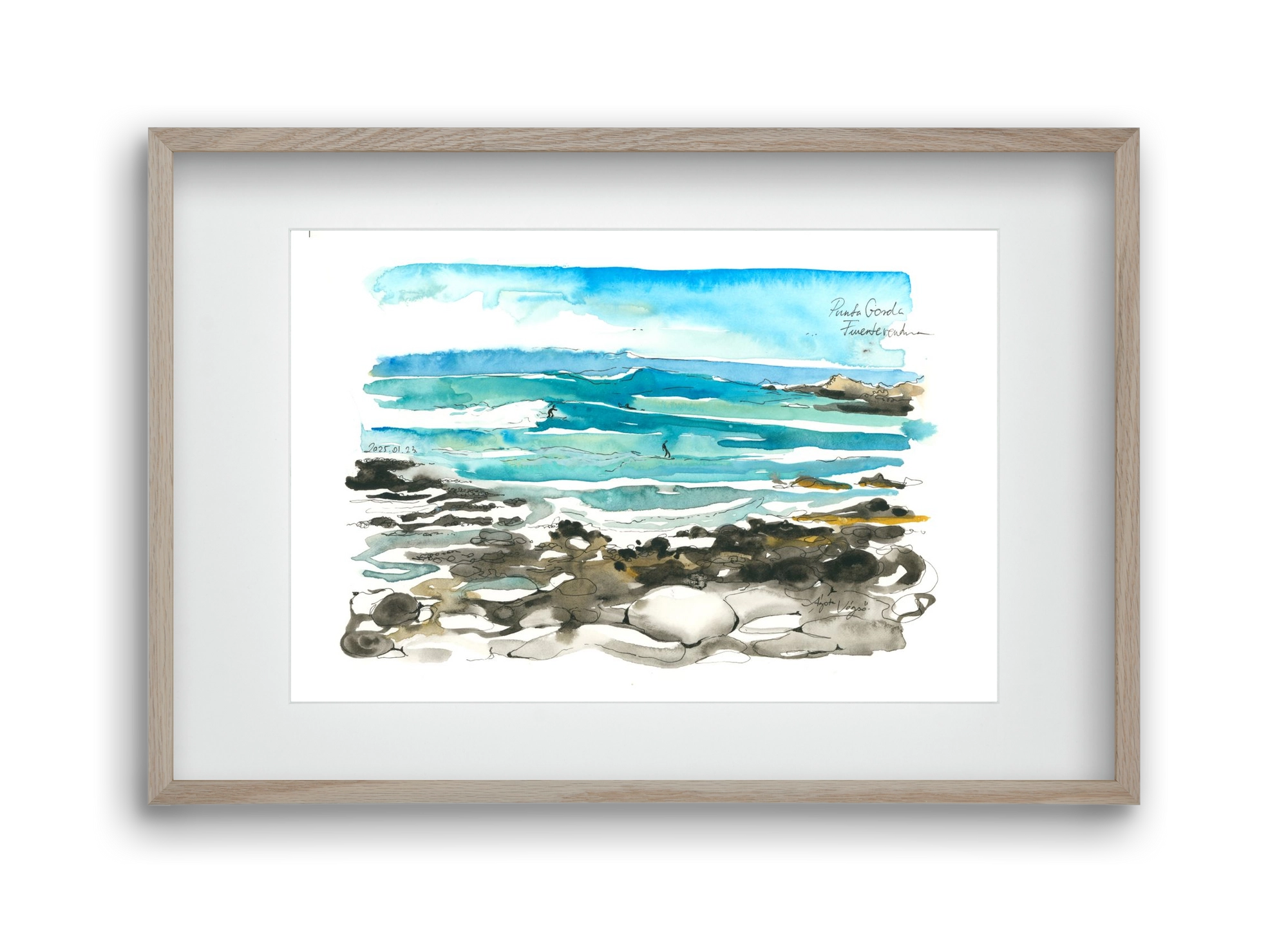 Punta Gorda, Fuerteventura - 2025.01.23, 45x30 cm (30x20 cm), Tölgy keret, paszpartuval