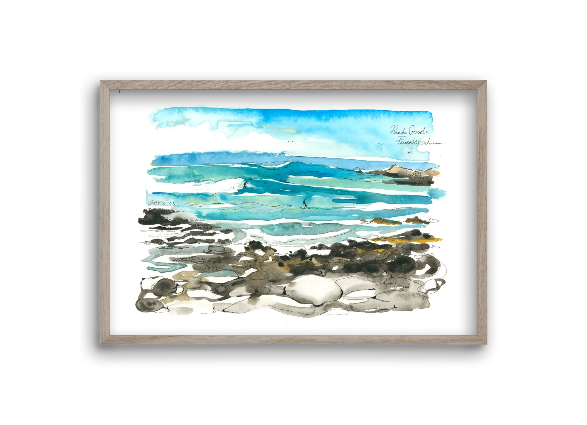 Punta Gorda, Fuerteventura - 2025.01.23, 30x20 cm (30x20 cm), Tölgy keret