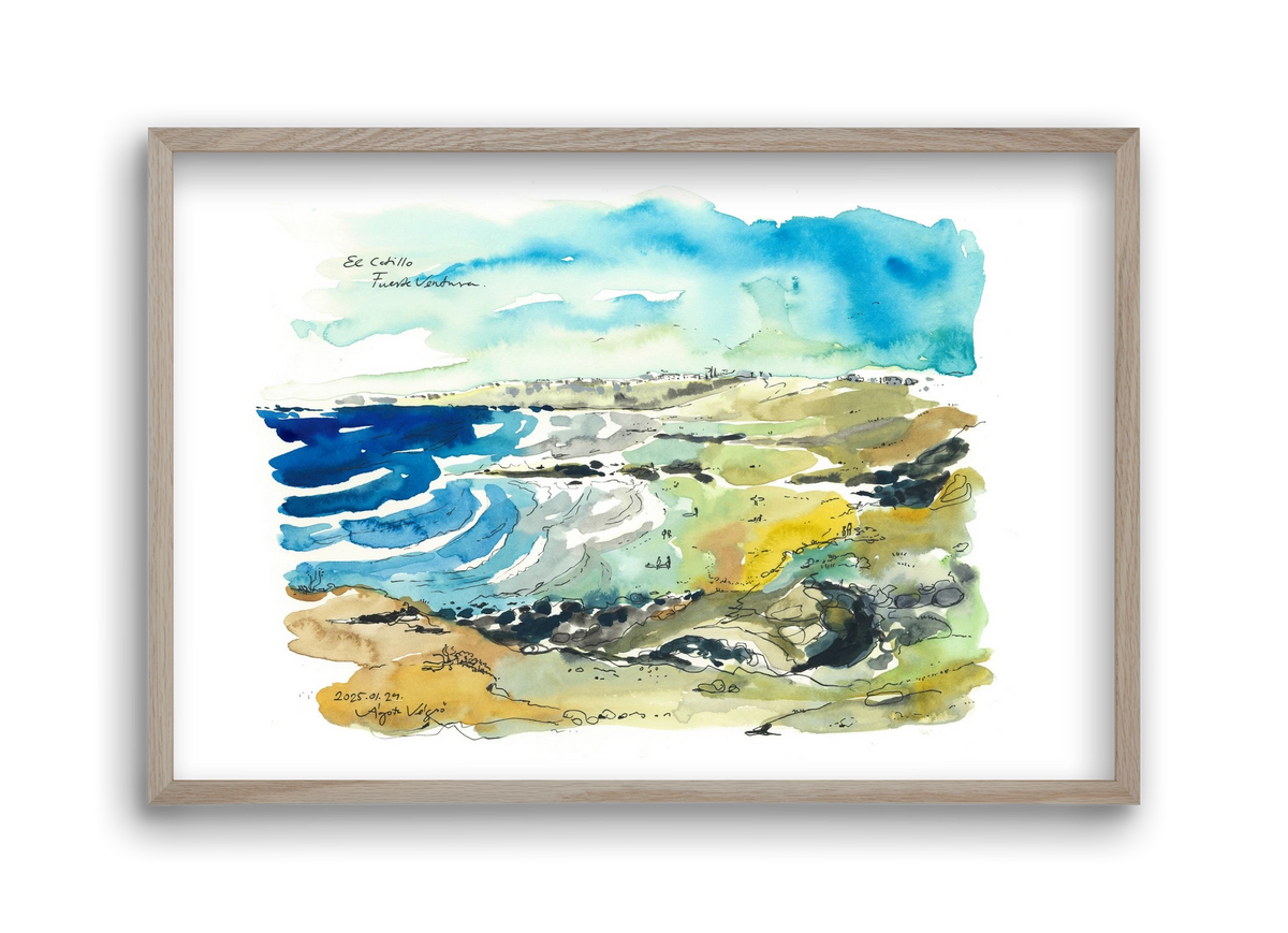 El Cotillo, Fuerteventura - 2025.01.24, 45x30 cm (45x30 cm), Tölgy keret