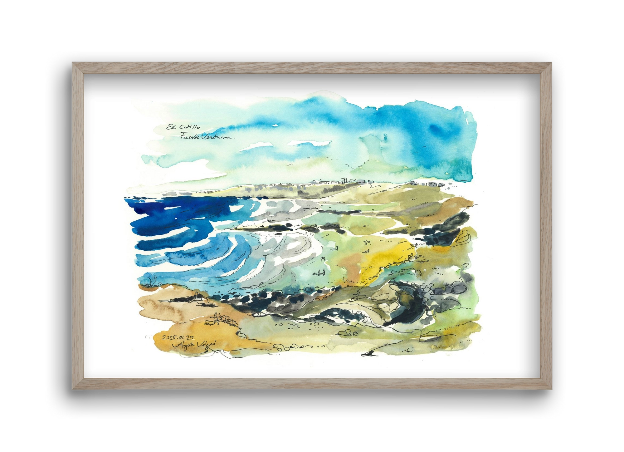 El Cotillo, Fuerteventura - 2025.01.24, 45x30 cm (45x30 cm), Tölgy keret