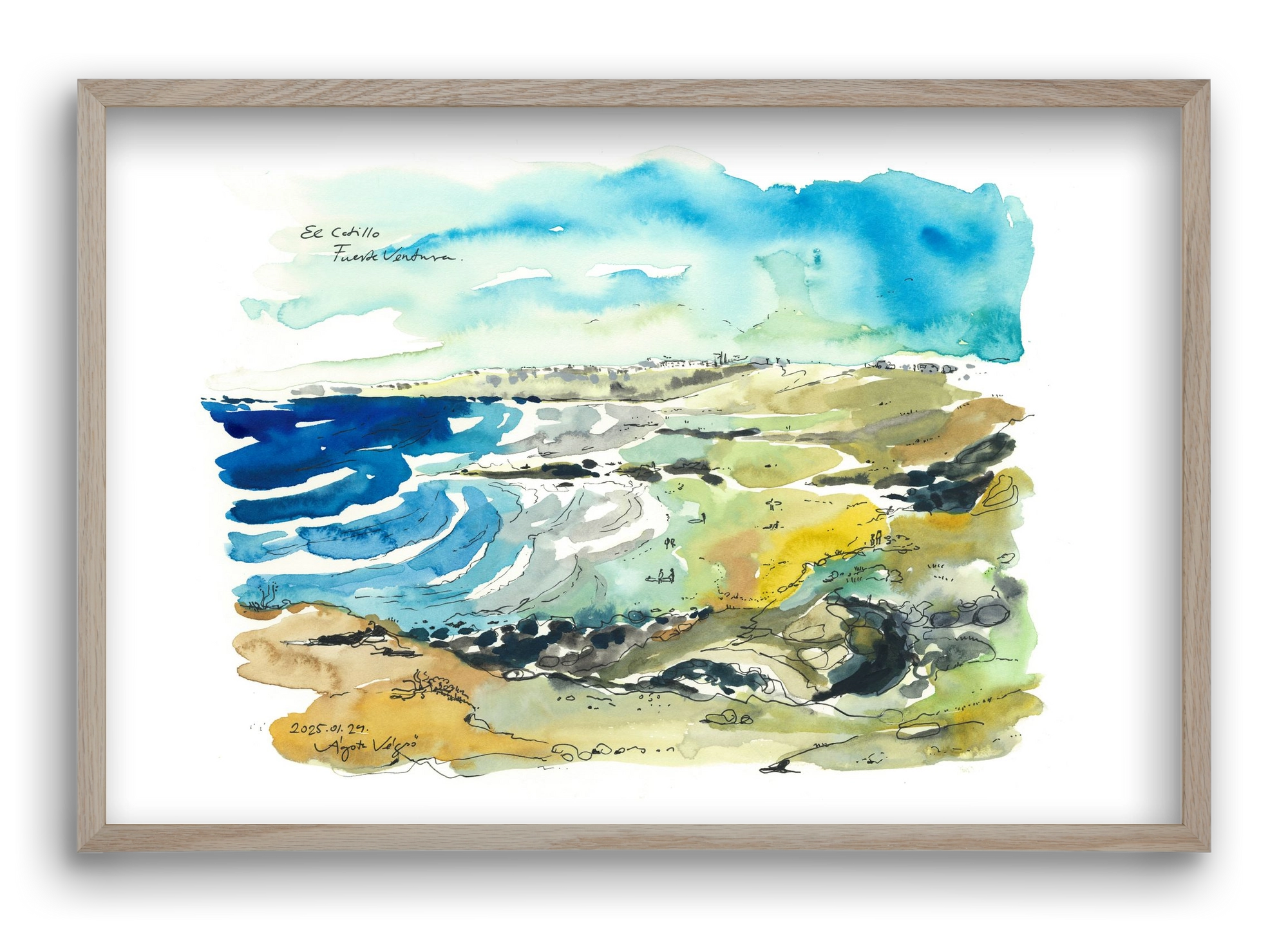 El Cotillo, Fuerteventura - 2025.01.24, 60x40 cm (60x40 cm), Tölgy keret