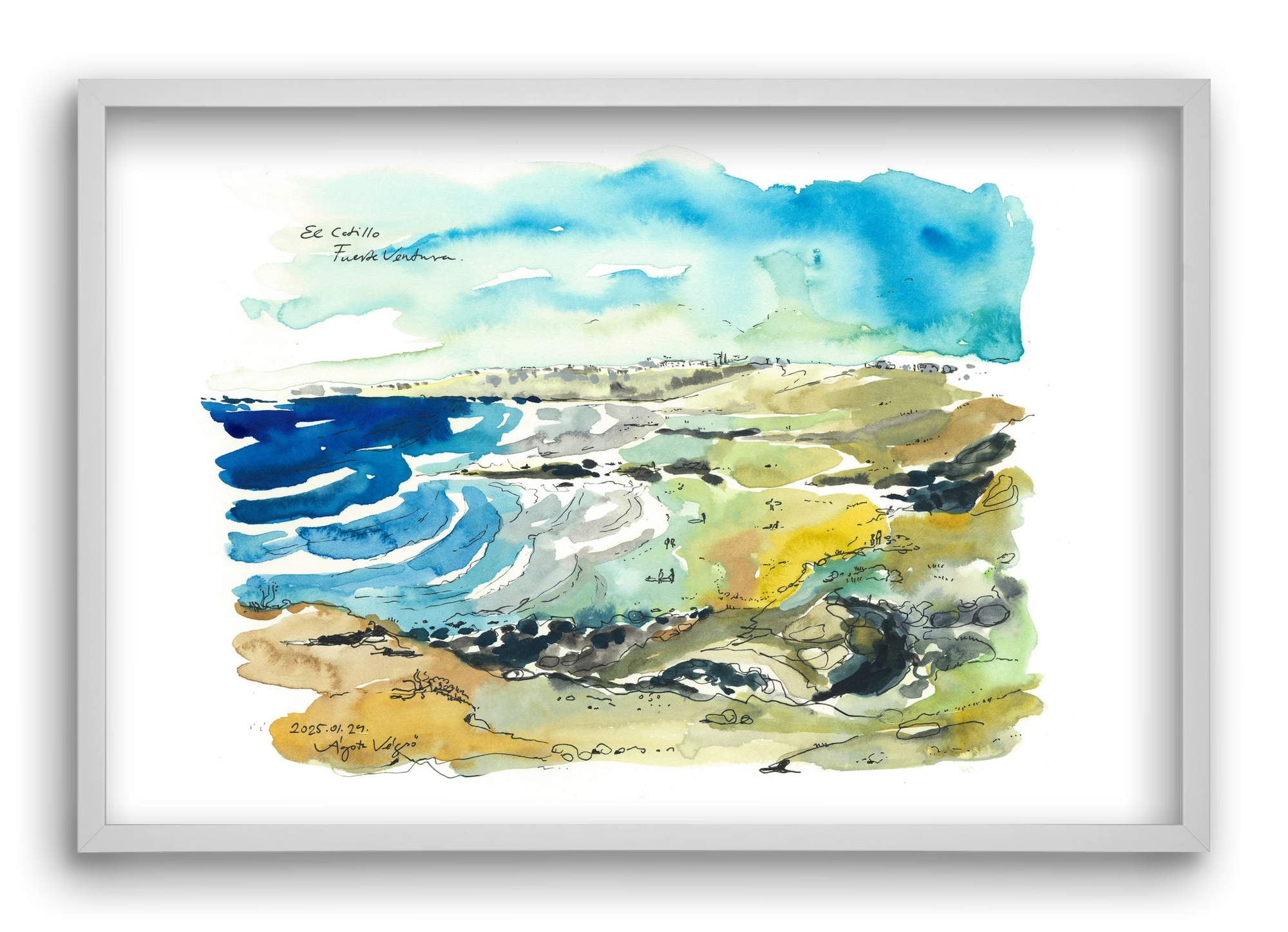 El Cotillo, Fuerteventura - 2025.01.24, 60x40 cm (60x40 cm), Fehér keret