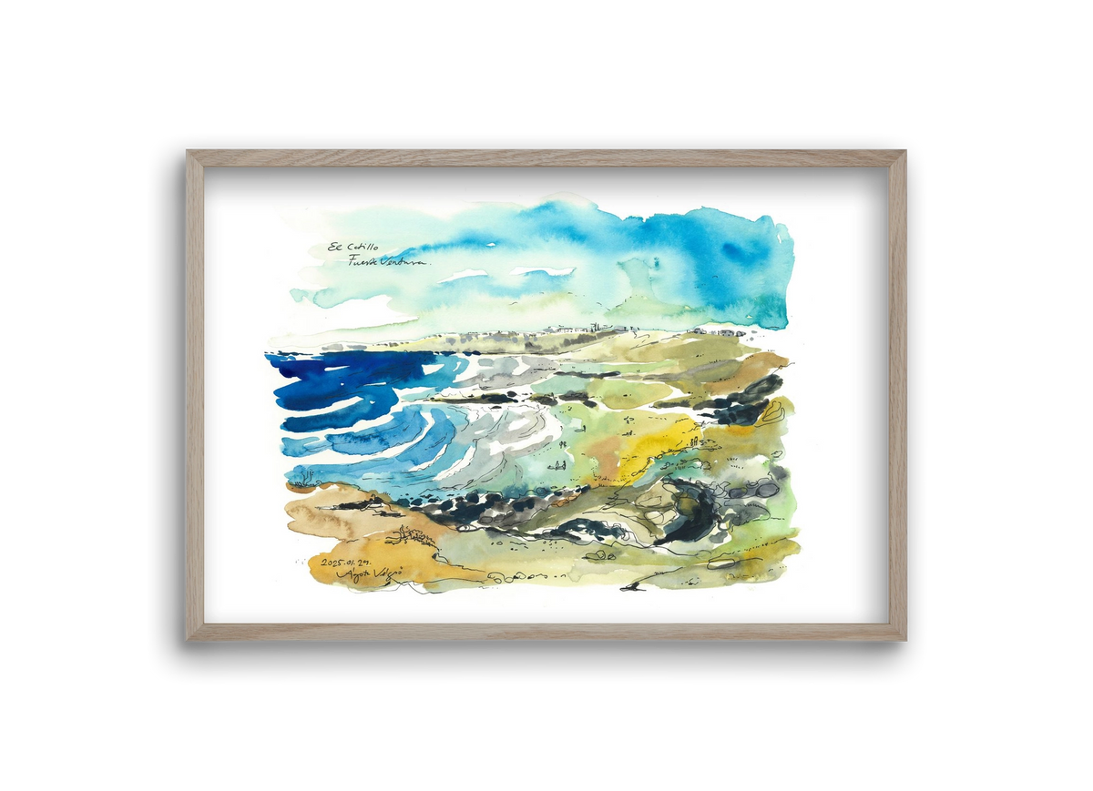 El Cotillo, Fuerteventura - 2025.01.24, 30x20 cm (30x20 cm), Tölgy keret