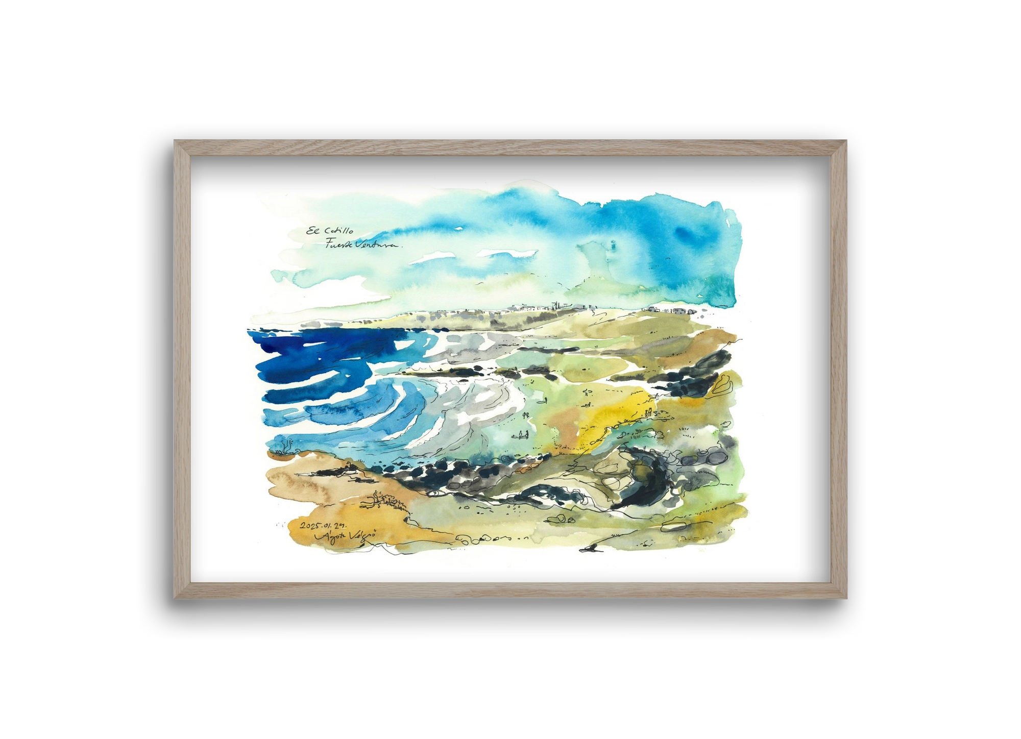 El Cotillo, Fuerteventura - 2025.01.24, 30x20 cm (30x20 cm), Tölgy keret