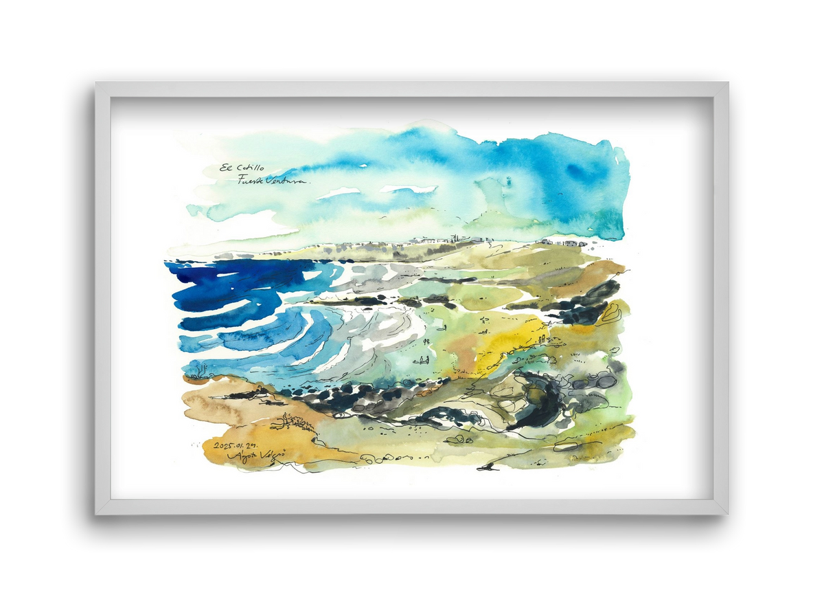El Cotillo, Fuerteventura - 2025.01.24, 45x30 cm (45x30 cm), Fehér keret