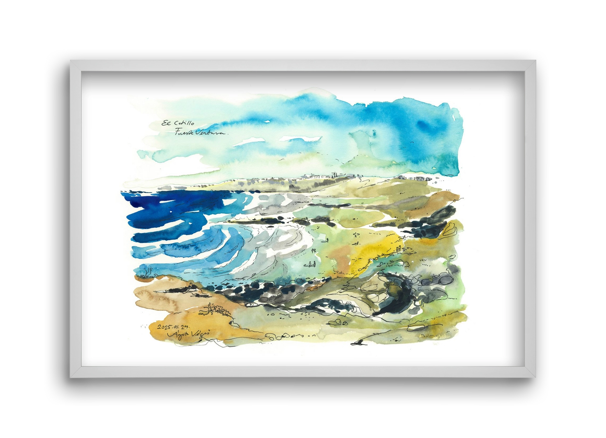 El Cotillo, Fuerteventura - 2025.01.24, 45x30 cm (45x30 cm), Fehér keret